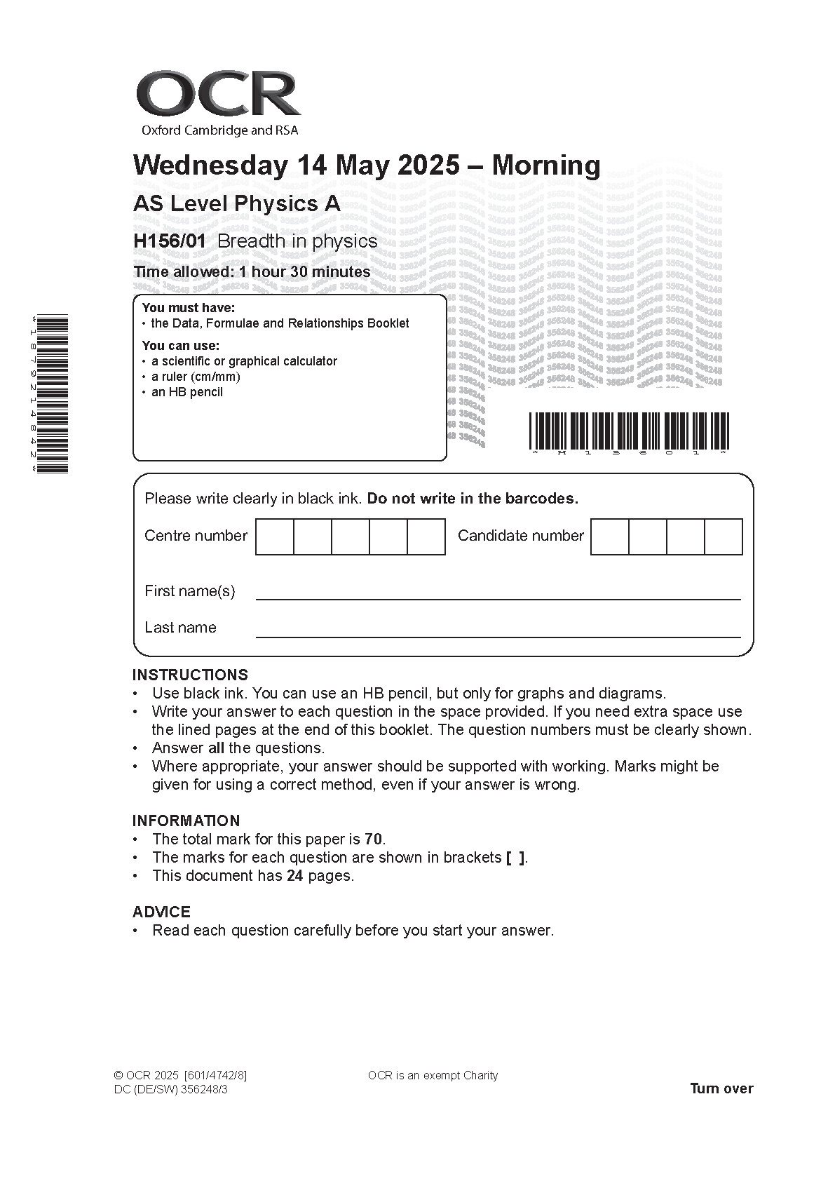 OCR AS Physics A  Paper 1 2025 Question Paper IMG-1