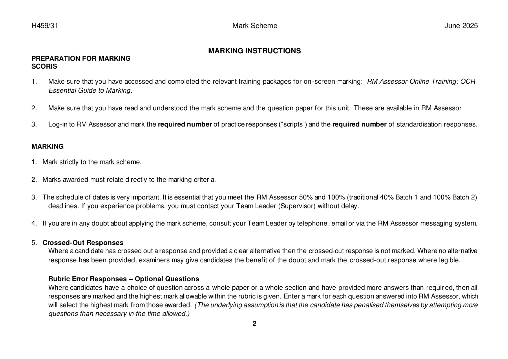 OCR A Level Drama and Theatre Paper 31 Mark Scheme IMG-3