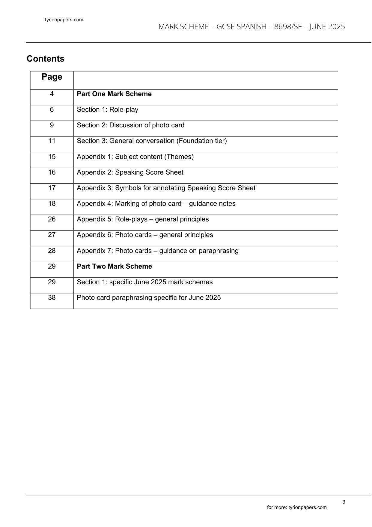 AQA GCSE Spanish Paper 2F Speaking 2025 Mark Scheme IMG-3