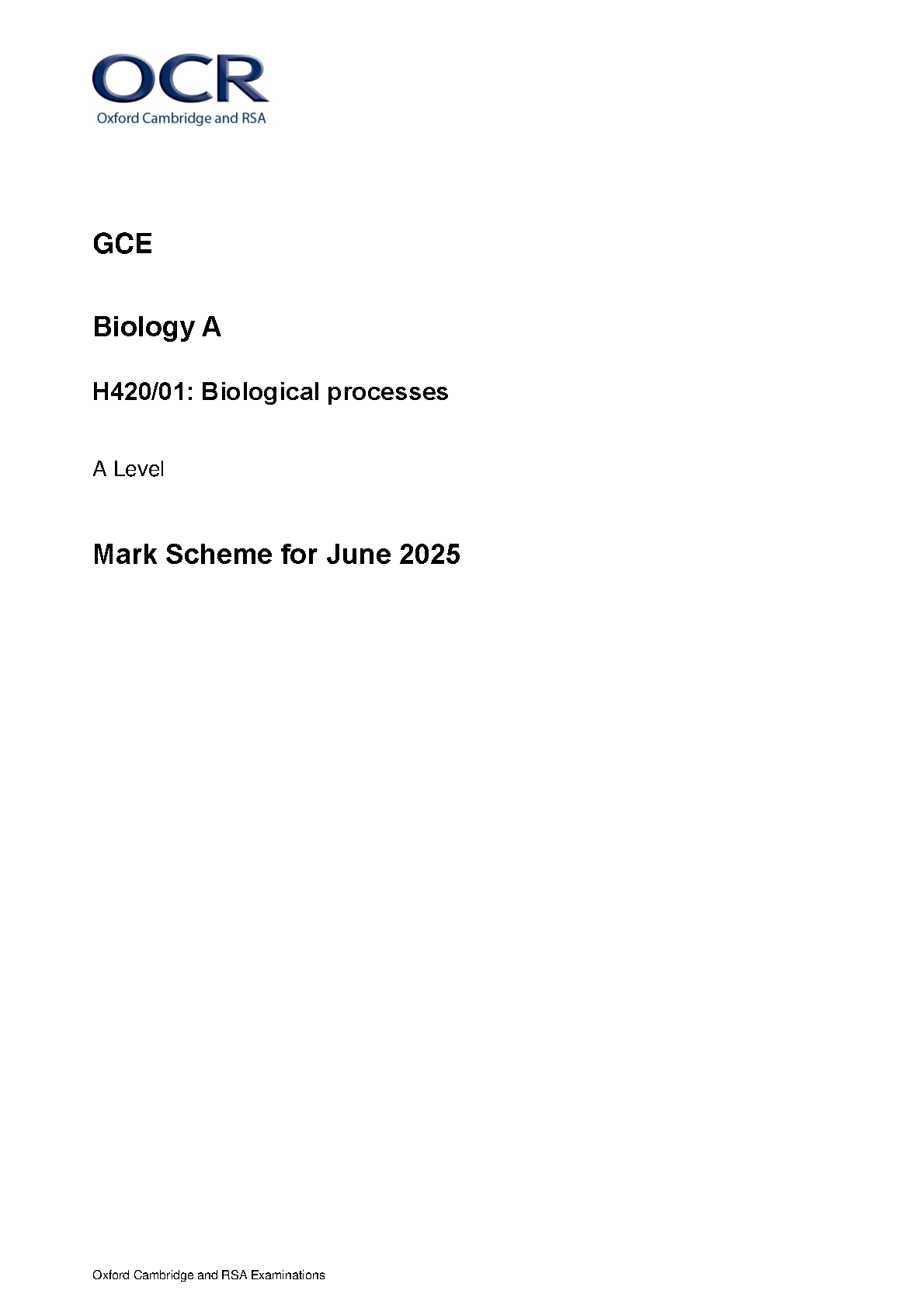 OCR A Level Biology A Paper 1 2025 Mark Scheme IMG-1