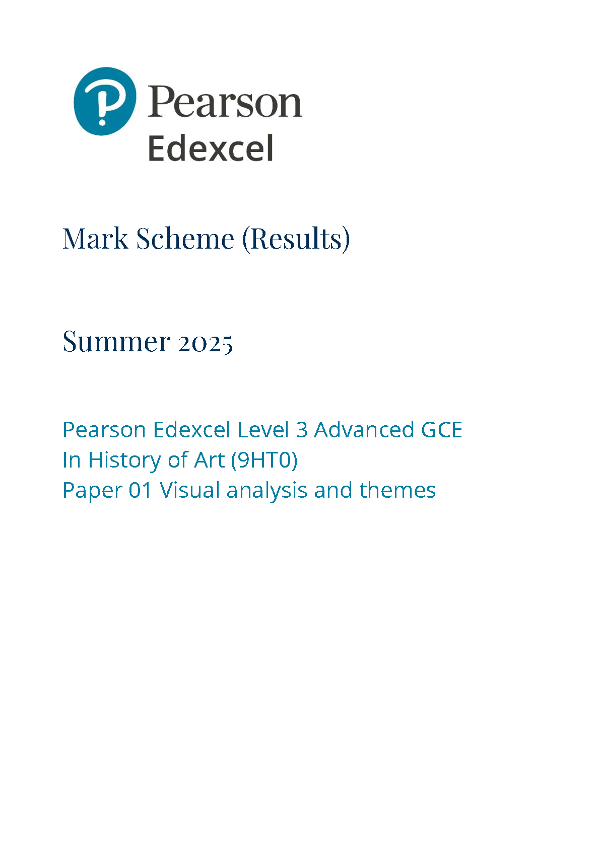 Pearson Edexcel A Level History of Art Paper 1 2025 Ms IMG-1