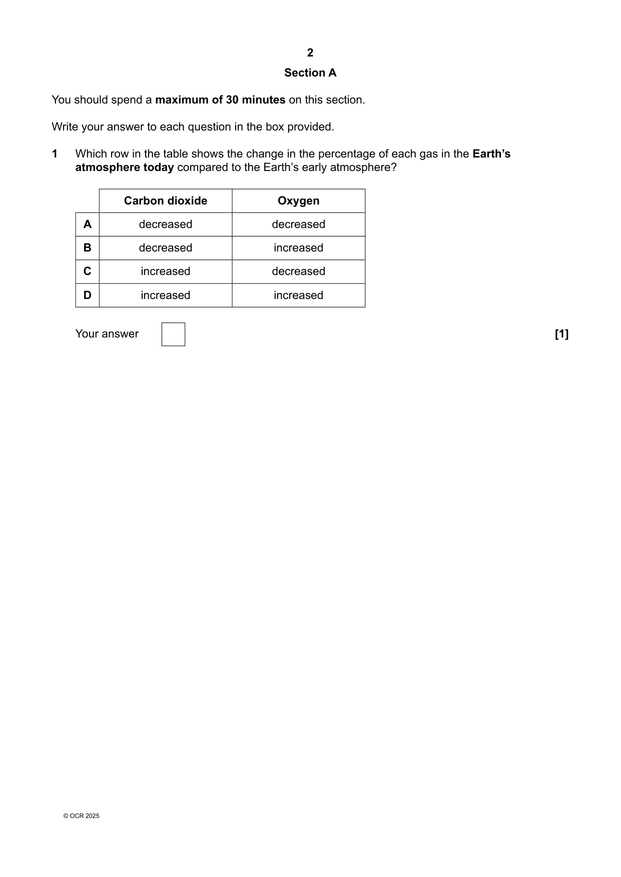 OCR GCSE Chemistry Paper 4 2025 Question Paper