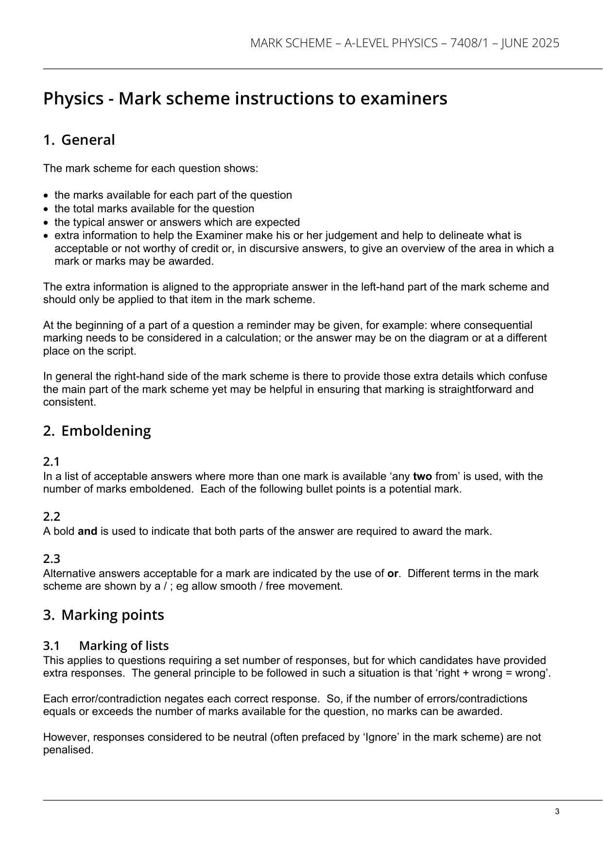 AQA A Level Physics Paper 1 (7408/1) 2025 Mark Scheme PDF IMG-3