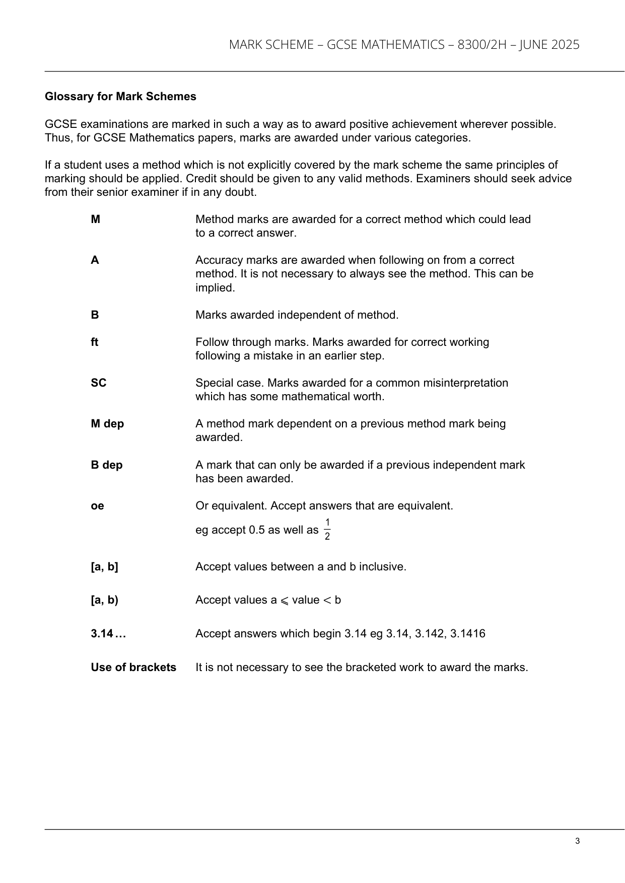 AQA GCSE Maths Paper 2H 2025 Mark Scheme PDF IMG-3