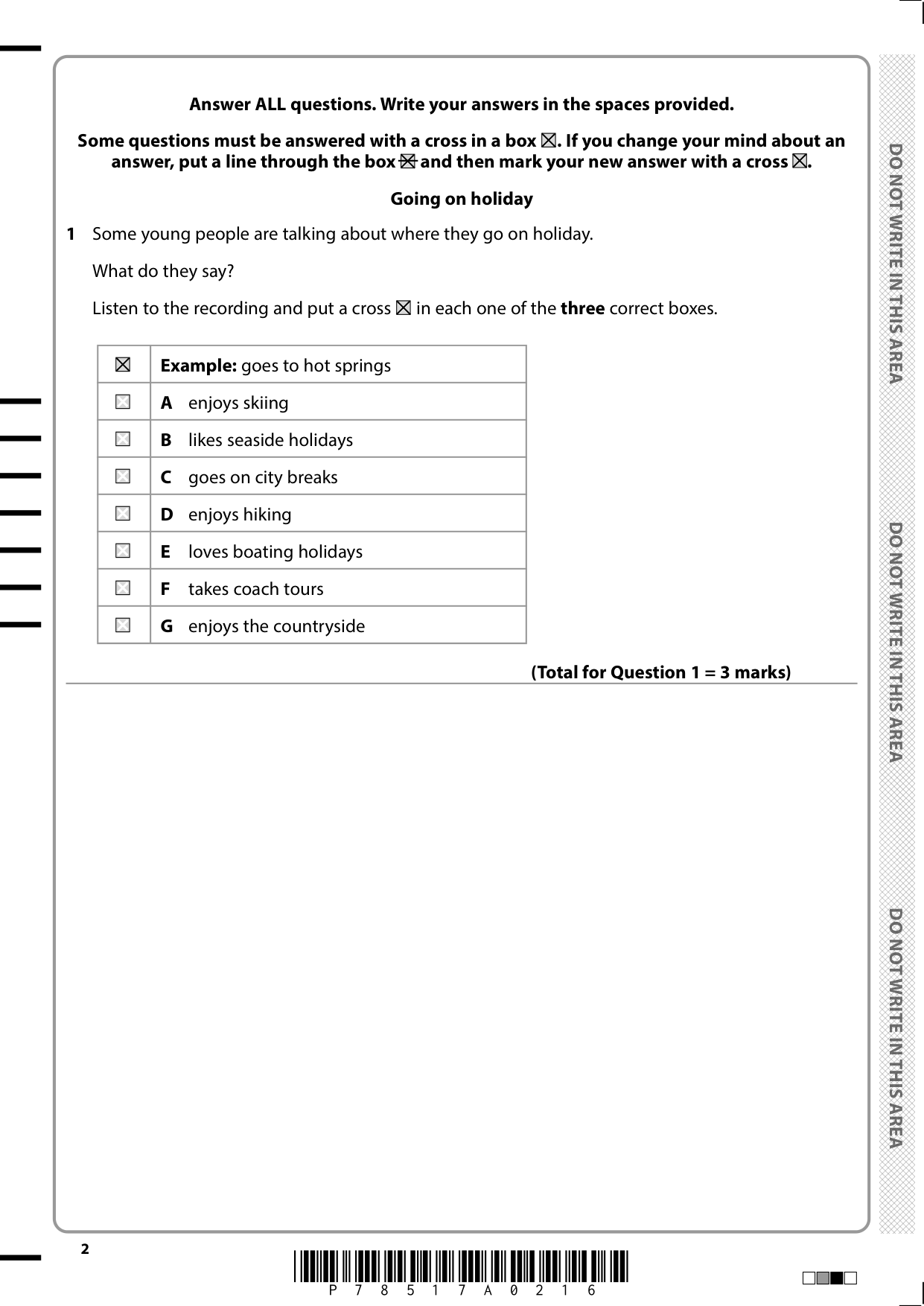 Pearson Edexcel GCSE Japanese Paper 1 2025 Question Paper