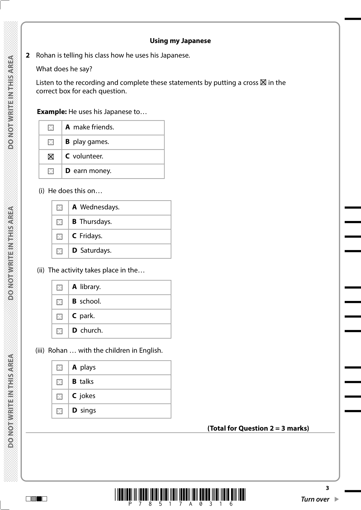 Pearson Edexcel GCSE Japanese Paper 1 2025 Question Paper IMG-3