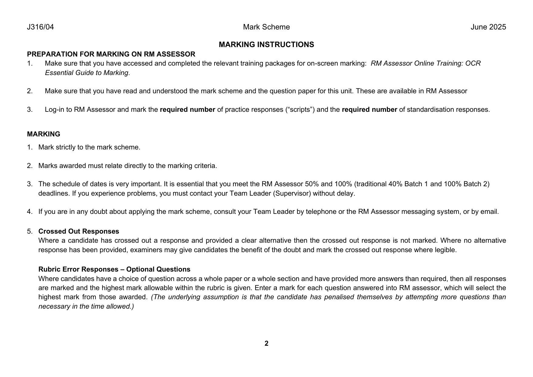 OCR GCSE Drama Paper 4 2025 Mark Scheme PDF IMG-3