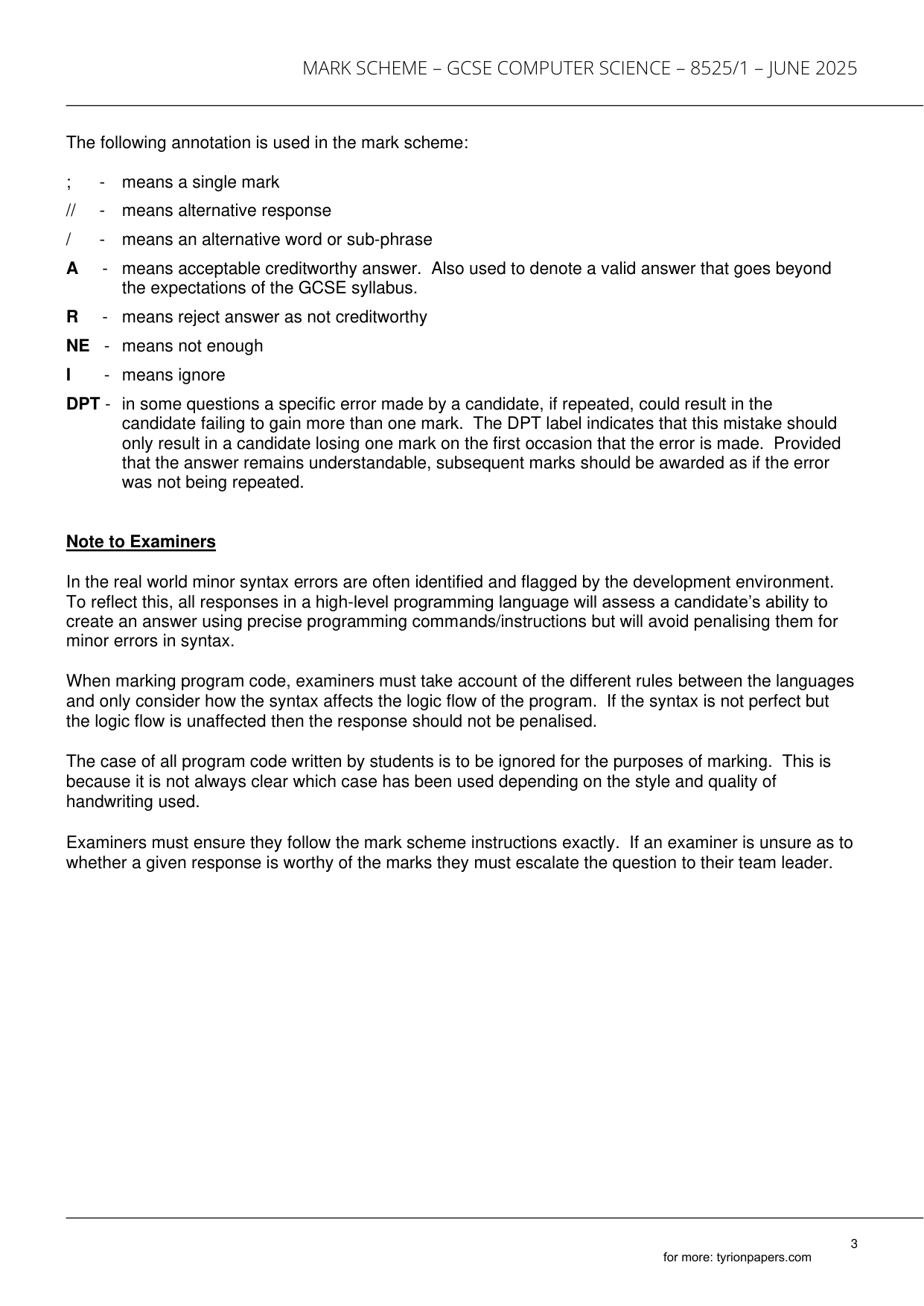 AQA GCSE Computer Science Paper 1 2025 Mark Scheme IMG-3