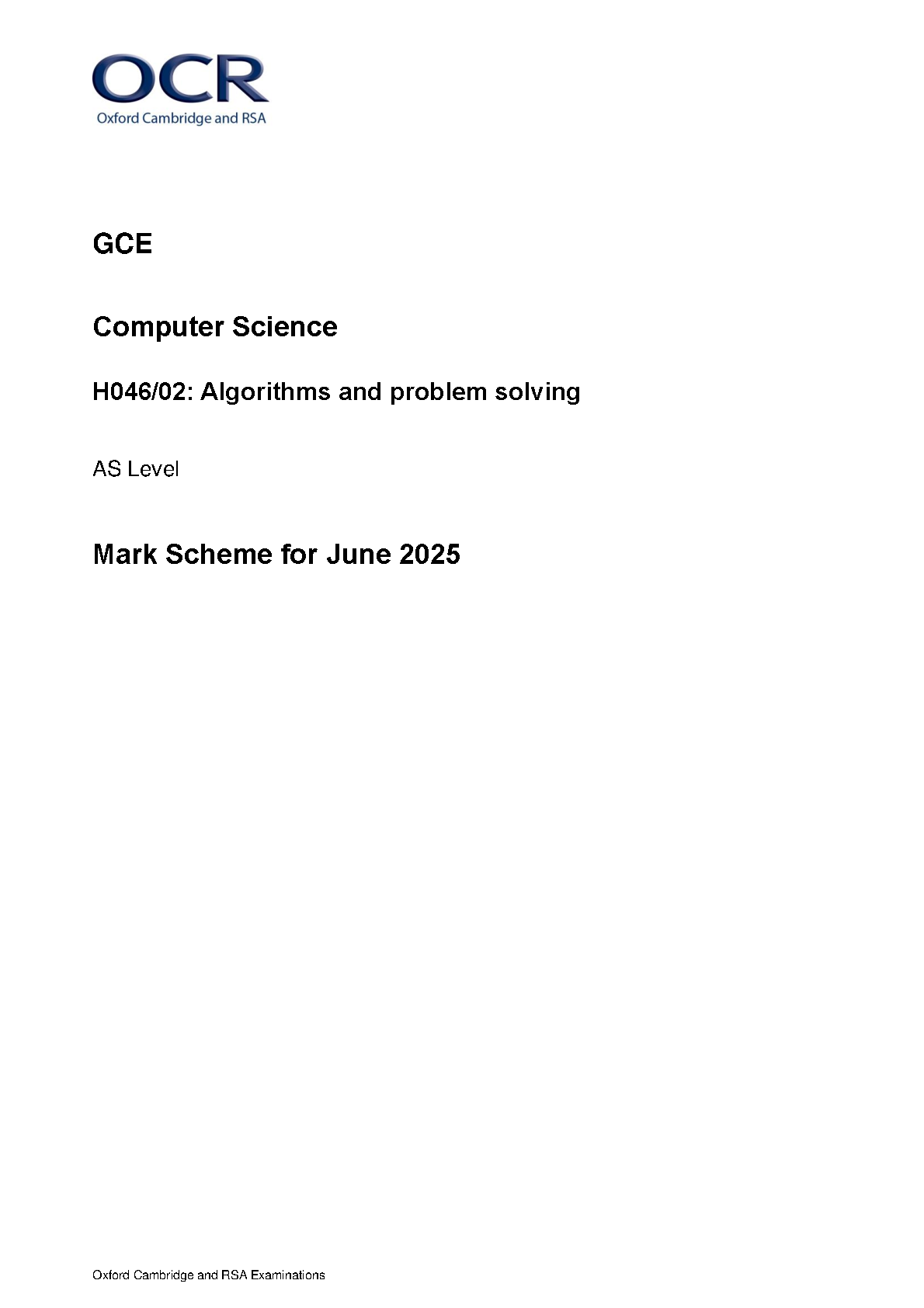 OCR AS Level Computer Science Paper 2 Mark Scheme IMG-1