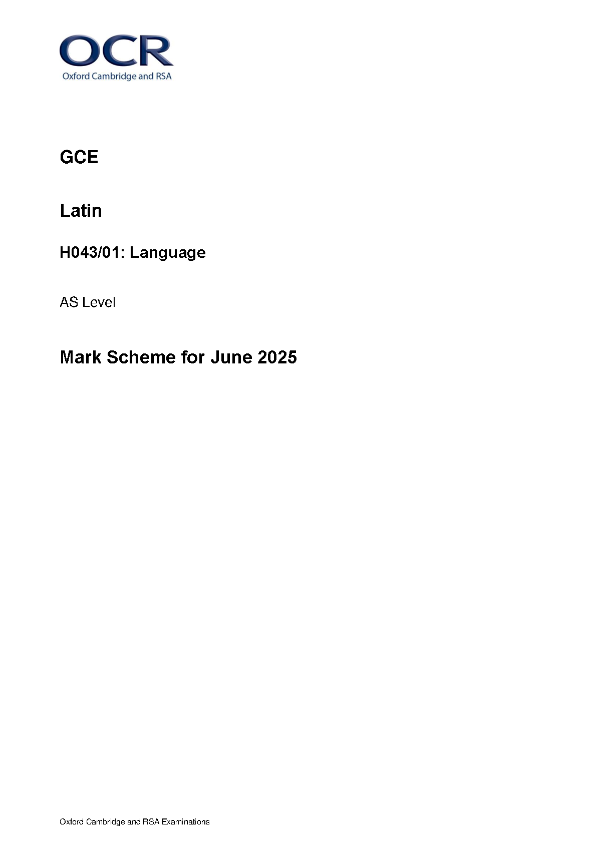 OCR AS Level Latin Paper 1 2025 Mark Scheme IMG-1