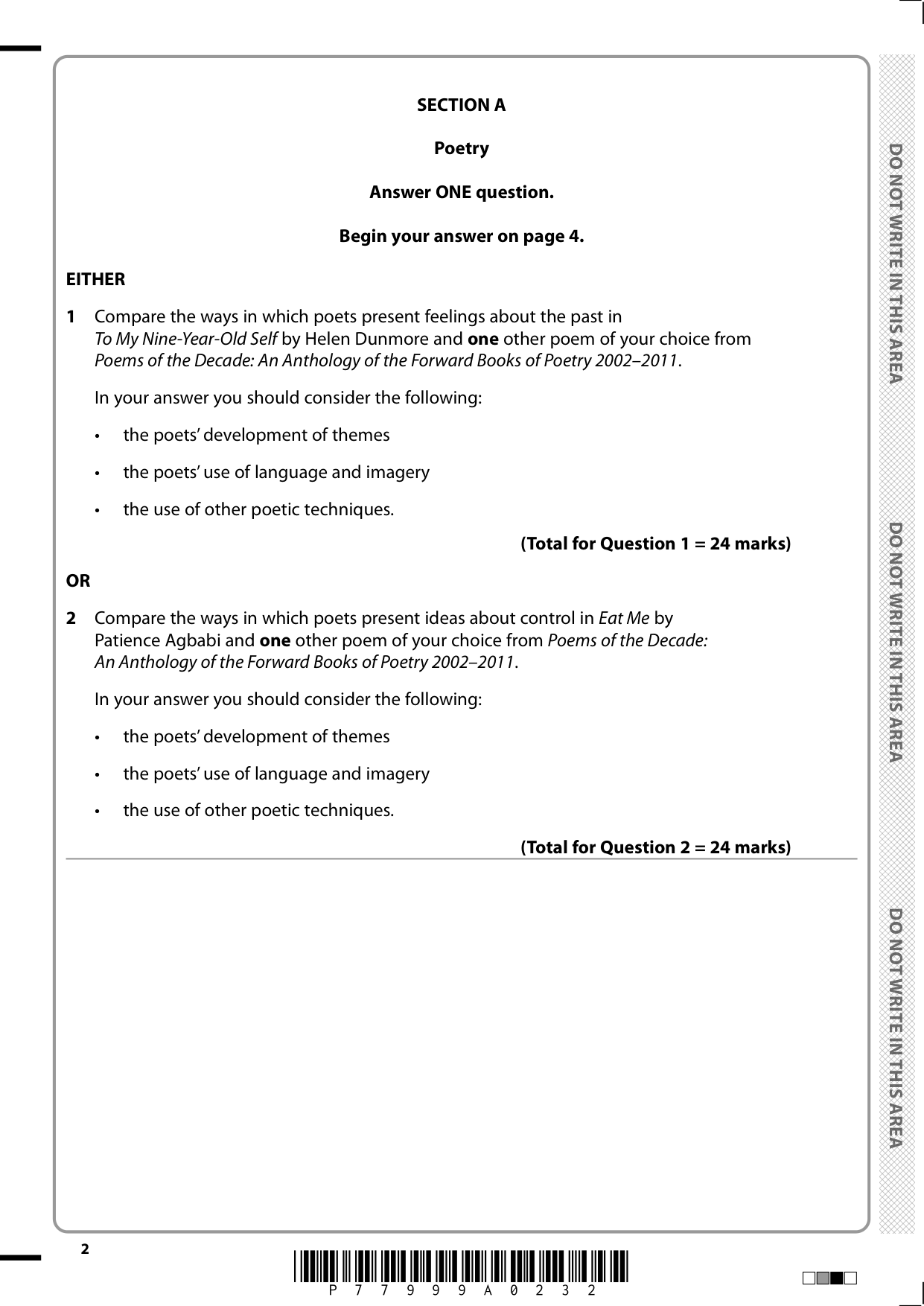 Pearson Edexcel AS English Literature 2025 Paper 1 QP PDF
