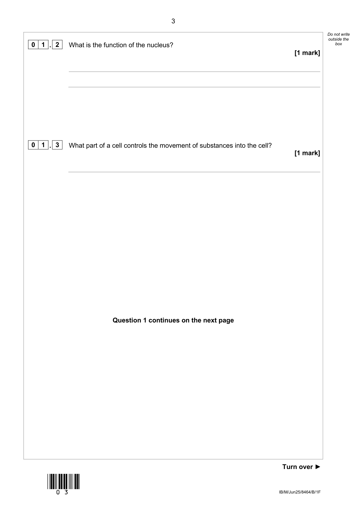 AQA GCSE Trilogy Biology 1F 2025 Question Paper PDF IMG-3