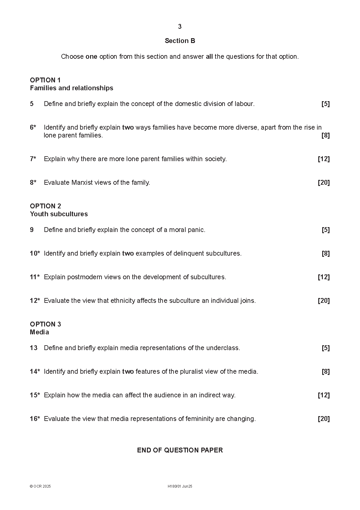 OCR AS Sociology Paper 1 2025 Question Paper IMG-1