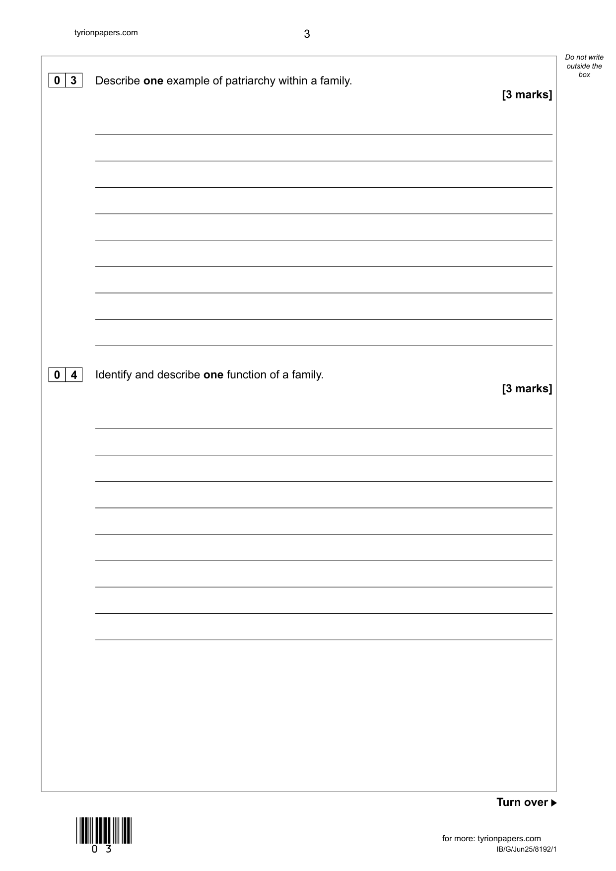 AQA GCSE Sociology Paper 1 2025 Question Paper IMG-3