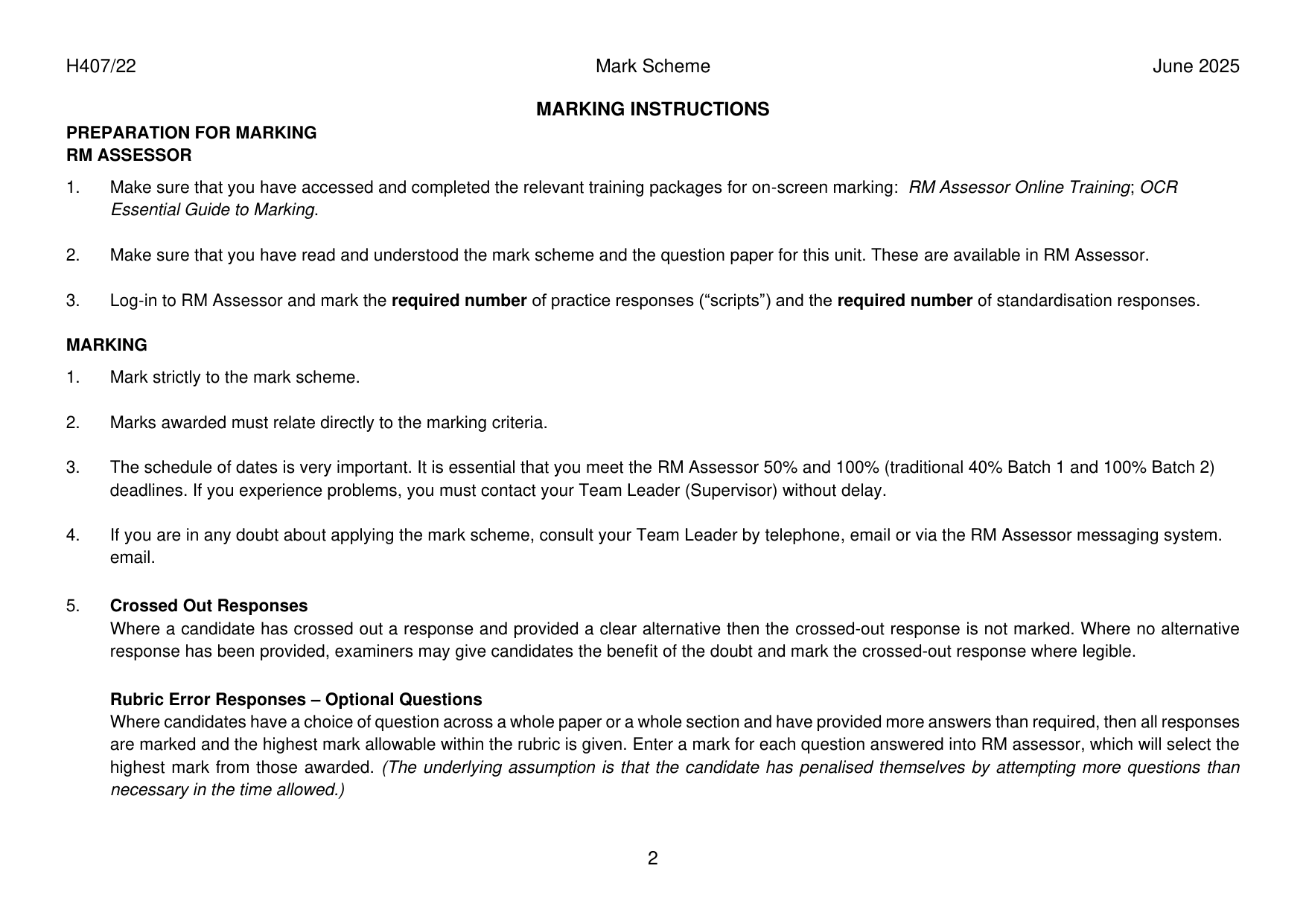 OCR A Level Ancient History Paper 22 2025 Mark Scheme IMG-3