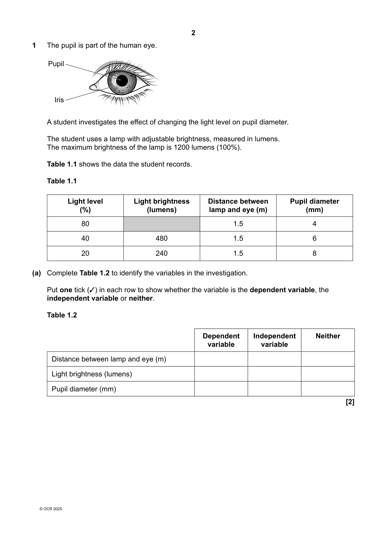 OCR GCSE Biology B Paper 4 2025 Higher Tier PDF