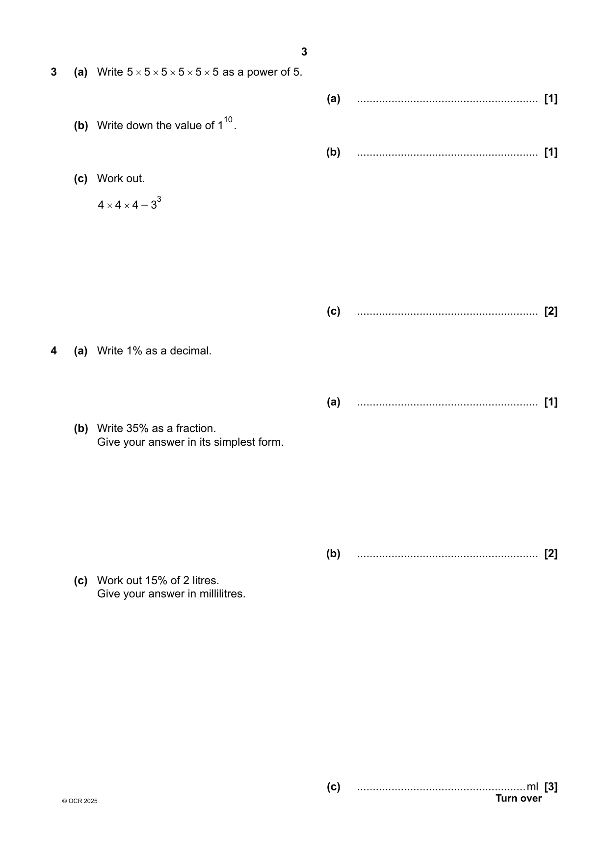 OCR GCSE Maths Paper 3 2025 Question Paper IMG-3