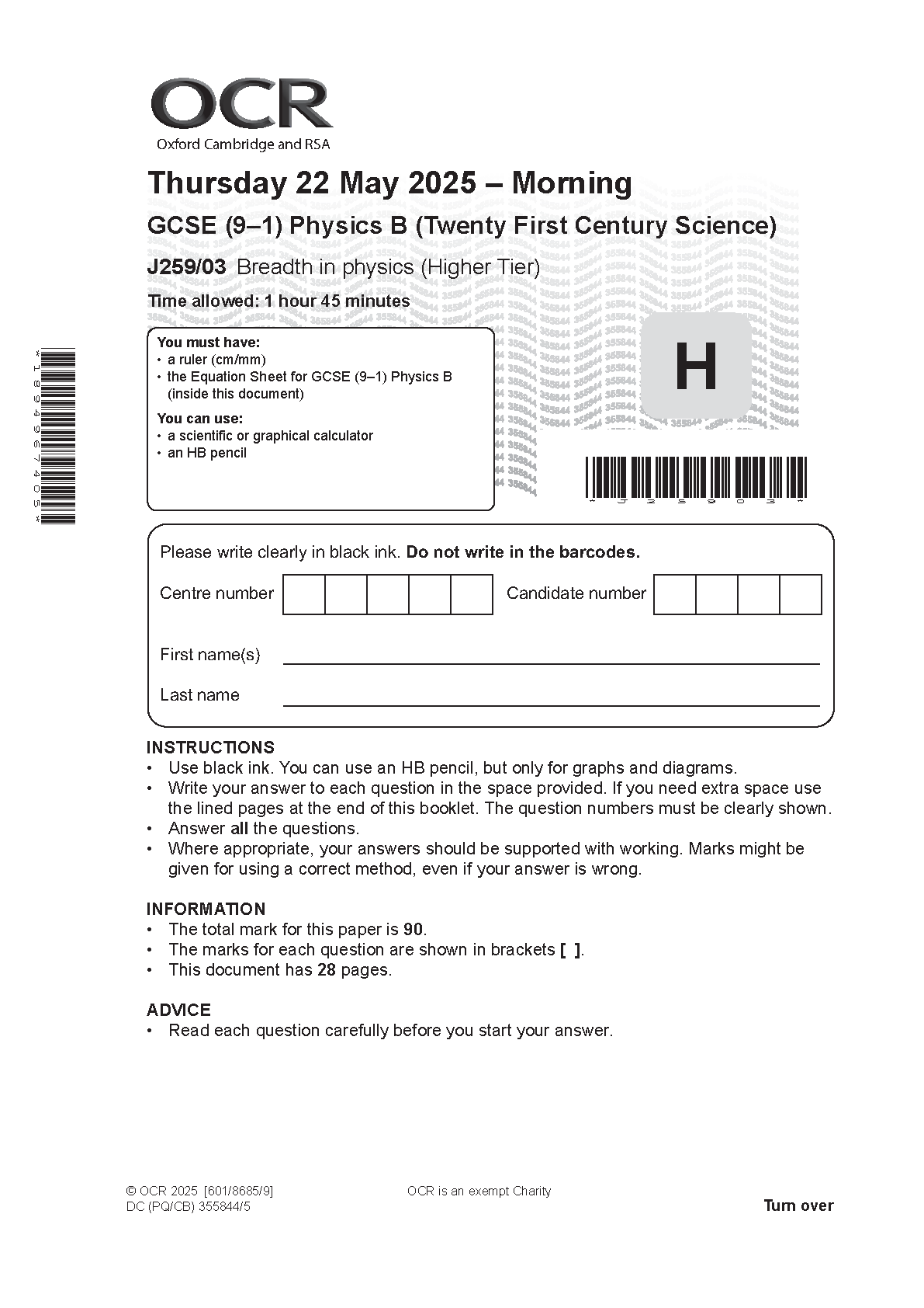 OCR GCSE Physics B Paper 3 2025 Question Paper IMG-1
