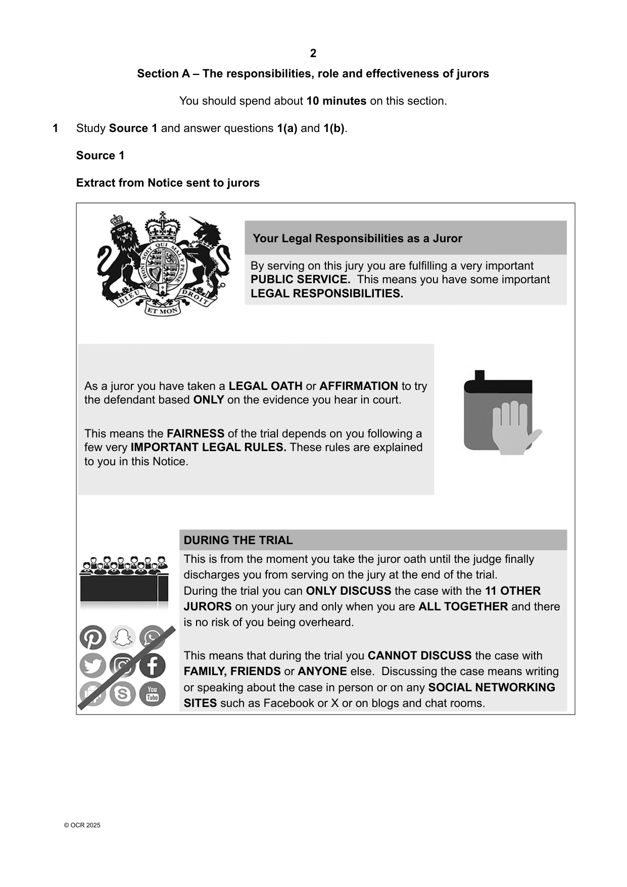 OCR GCSE Citizenship Studies Paper 3 2025 Question Paper