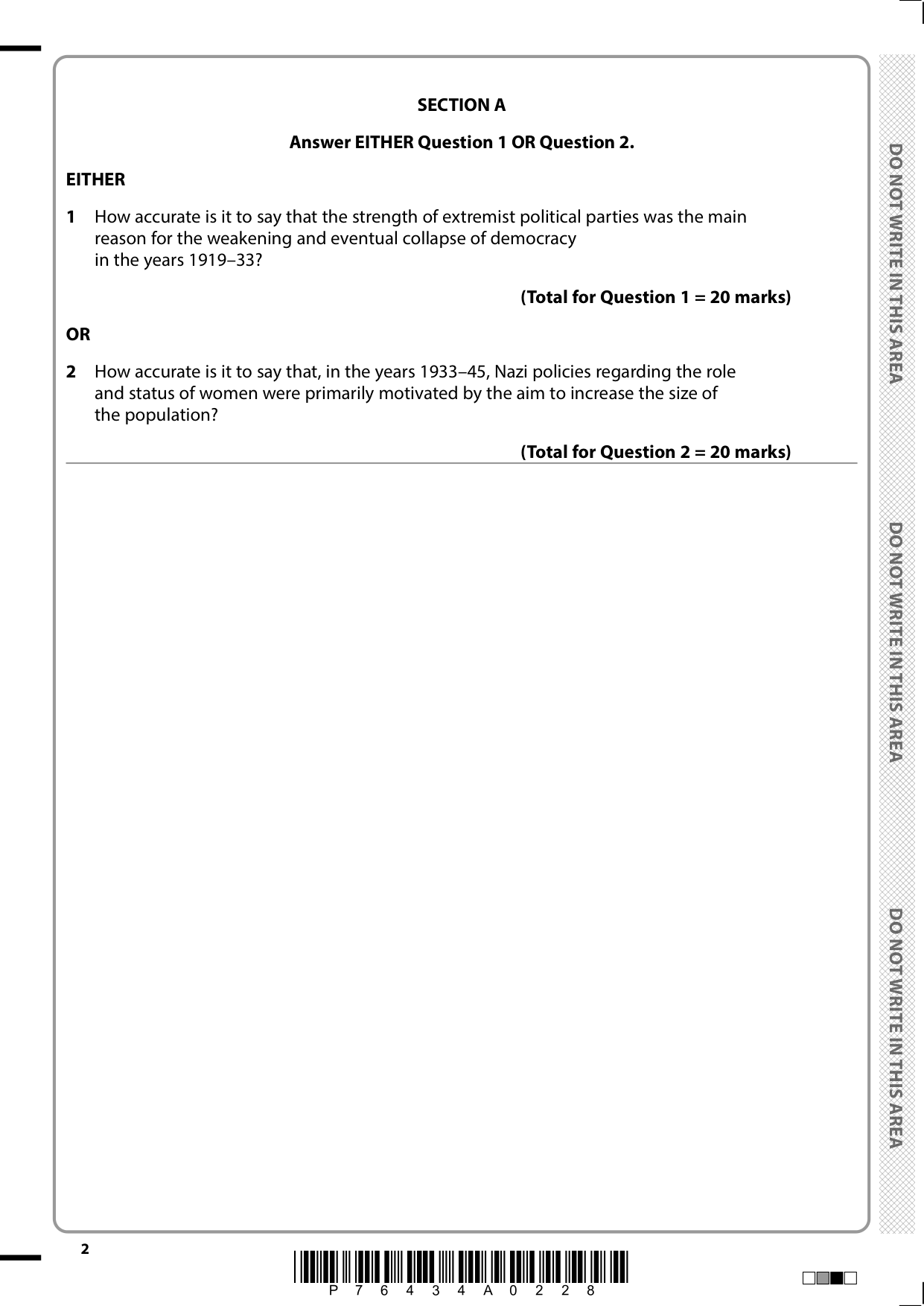Pearson Edexcel A Level History Paper 1G 2025 QP PDF