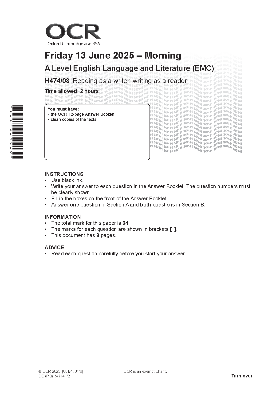 OCR A Level English Language and Literature Paper 3 2025 QP IMG-1