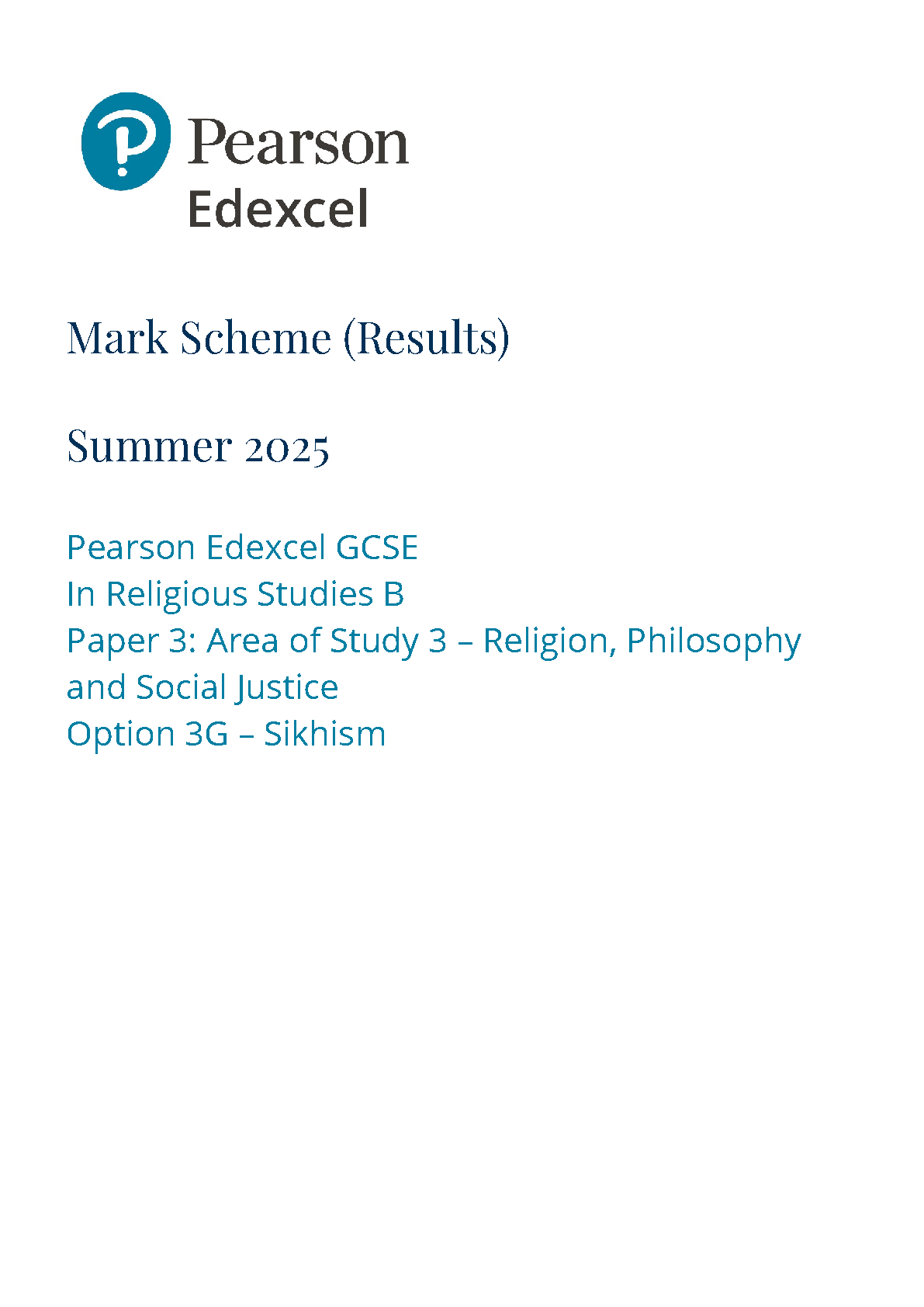 Pearson Edexcel GCSE Religious Studies B Paper 3G MS IMG-1