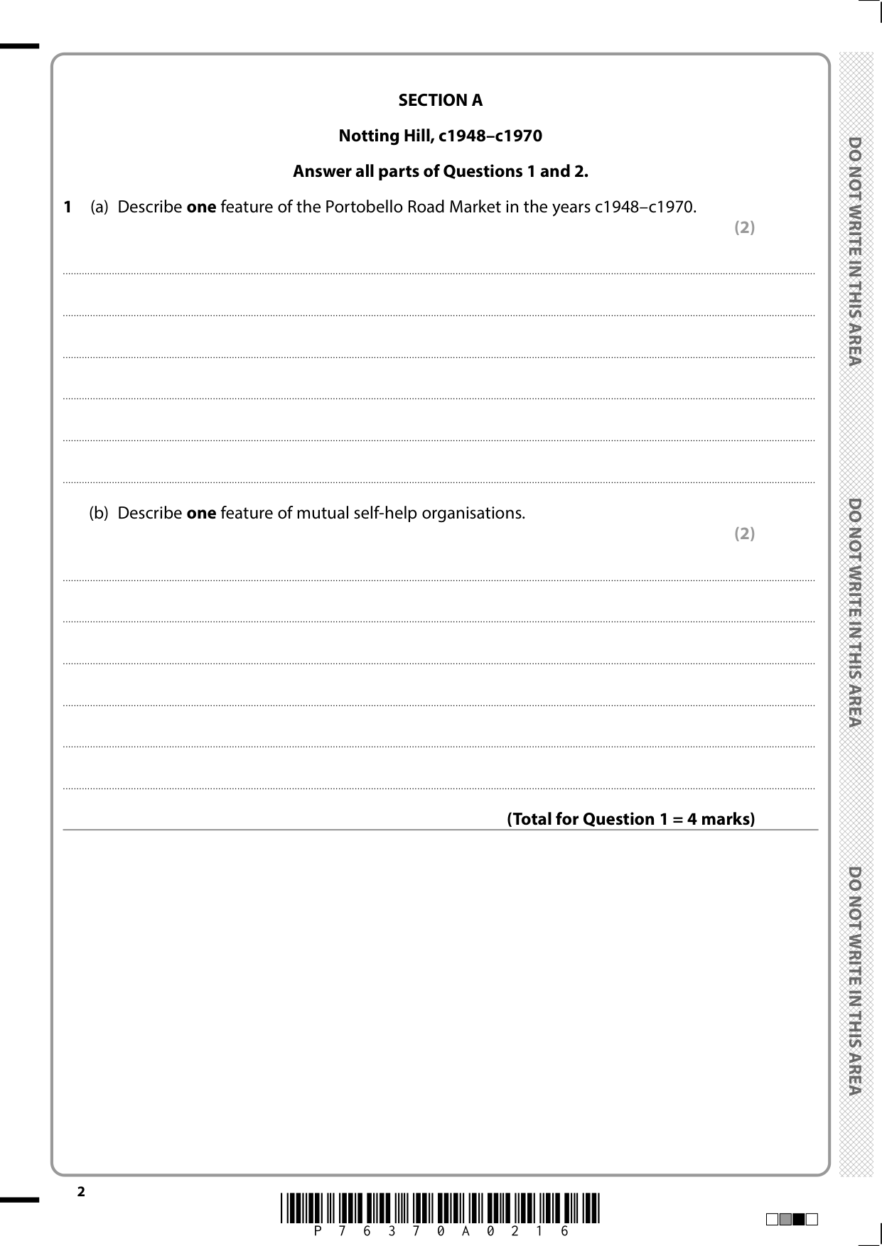 Pearson Edexcel GCSE History Paper 1 Option 13 2025 QP