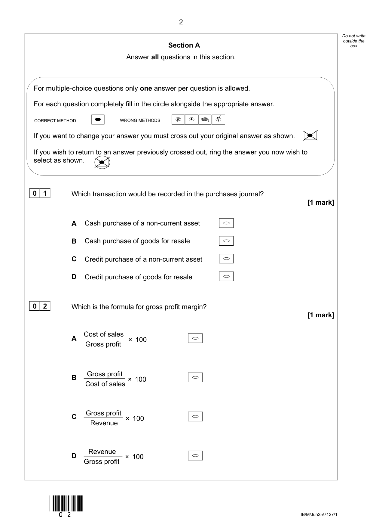 AQA A Level Accounting Paper 1 2025 Question Paper PDF