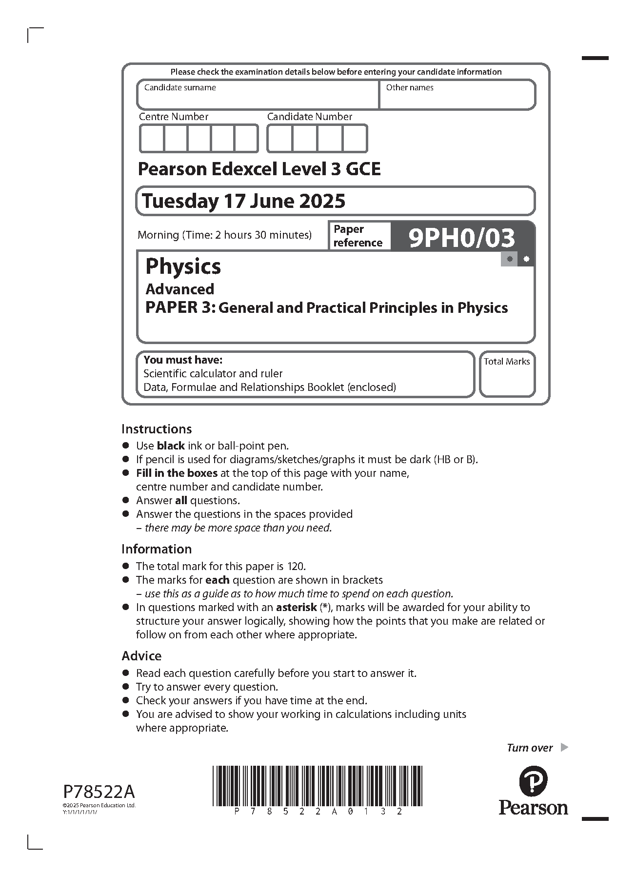 Pearson Edexcel A Level Physics 2025 Paper 3 Question Paper IMG-1