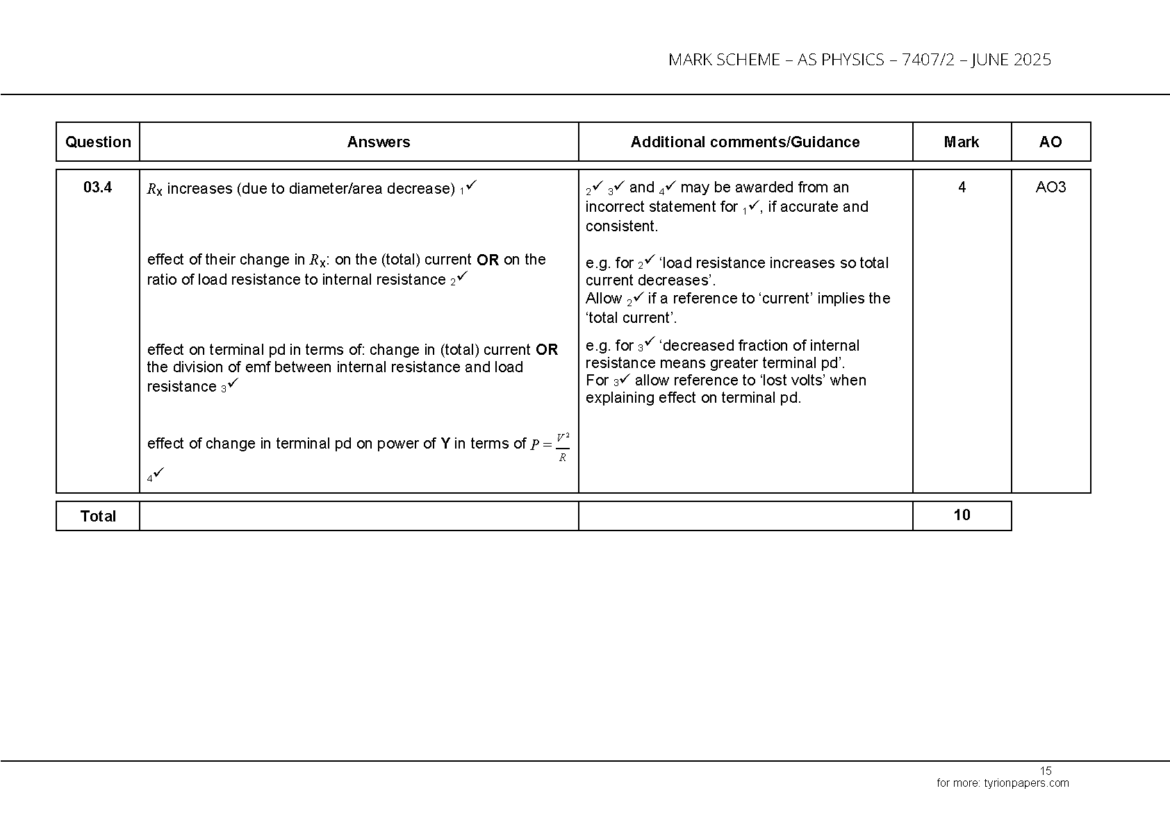 AQA AS Physics Paper 2 2025 Mark Scheme PDF IMG-1