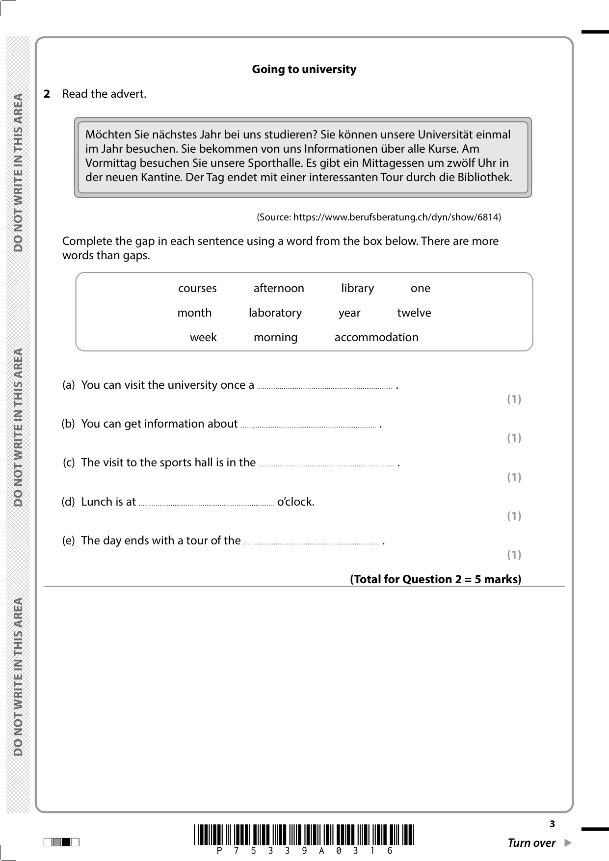 Pearson Edexcel GCSE German Paper 3F 2025 Question Paper PDF IMG-3