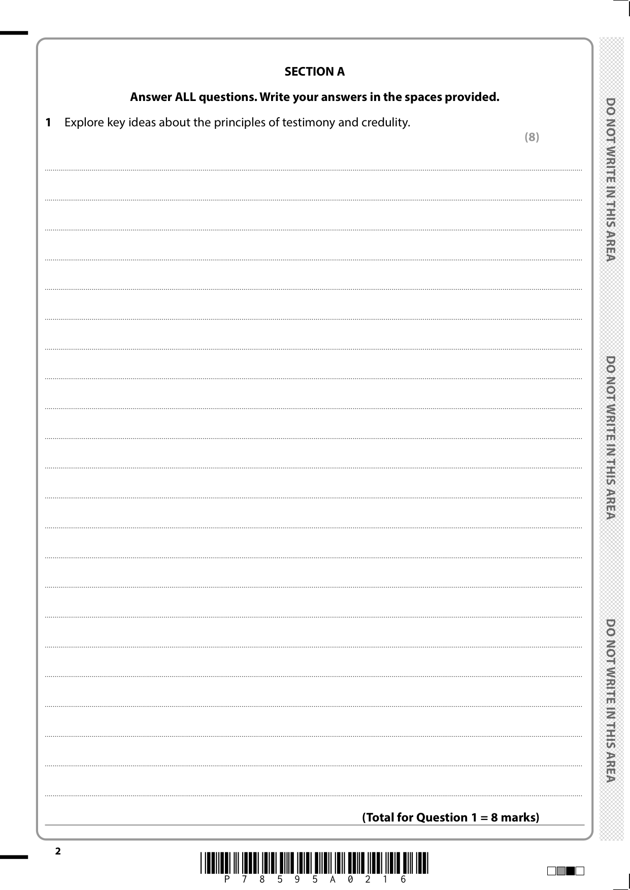 Pearson Edexcel AS Religious Studies Paper 1 2025 QP