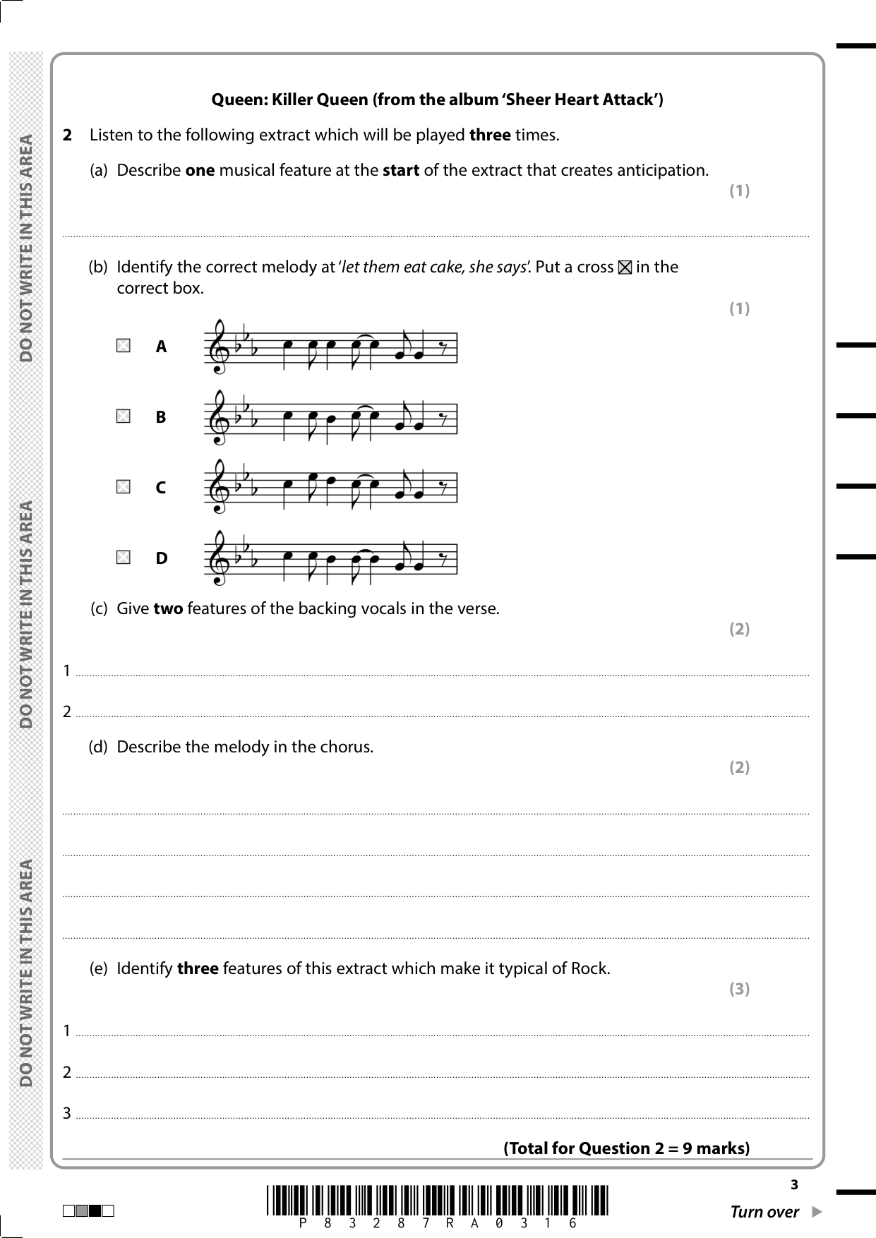 Pearson Edexcel GCSE Music Paper 3 2025 Question Paper IMG-3