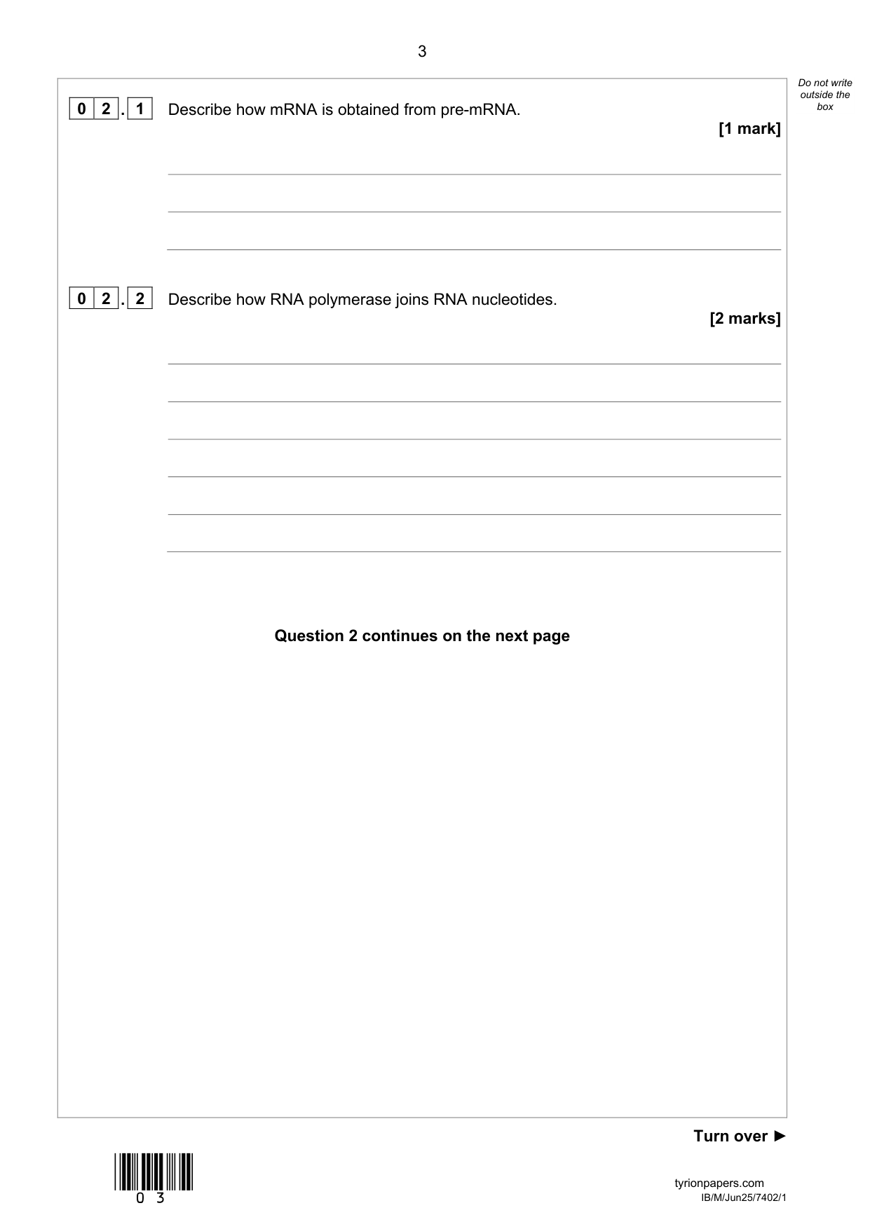 AQA A Level Biology Paper 1 2025 Question Paper PDF IMG-3