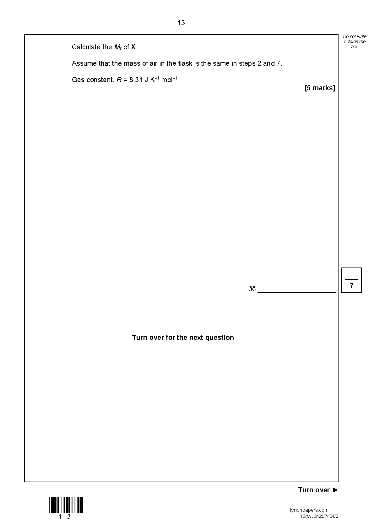 AQA AS Chemistry Paper 2 2025 Question Paper PDF IMG-1