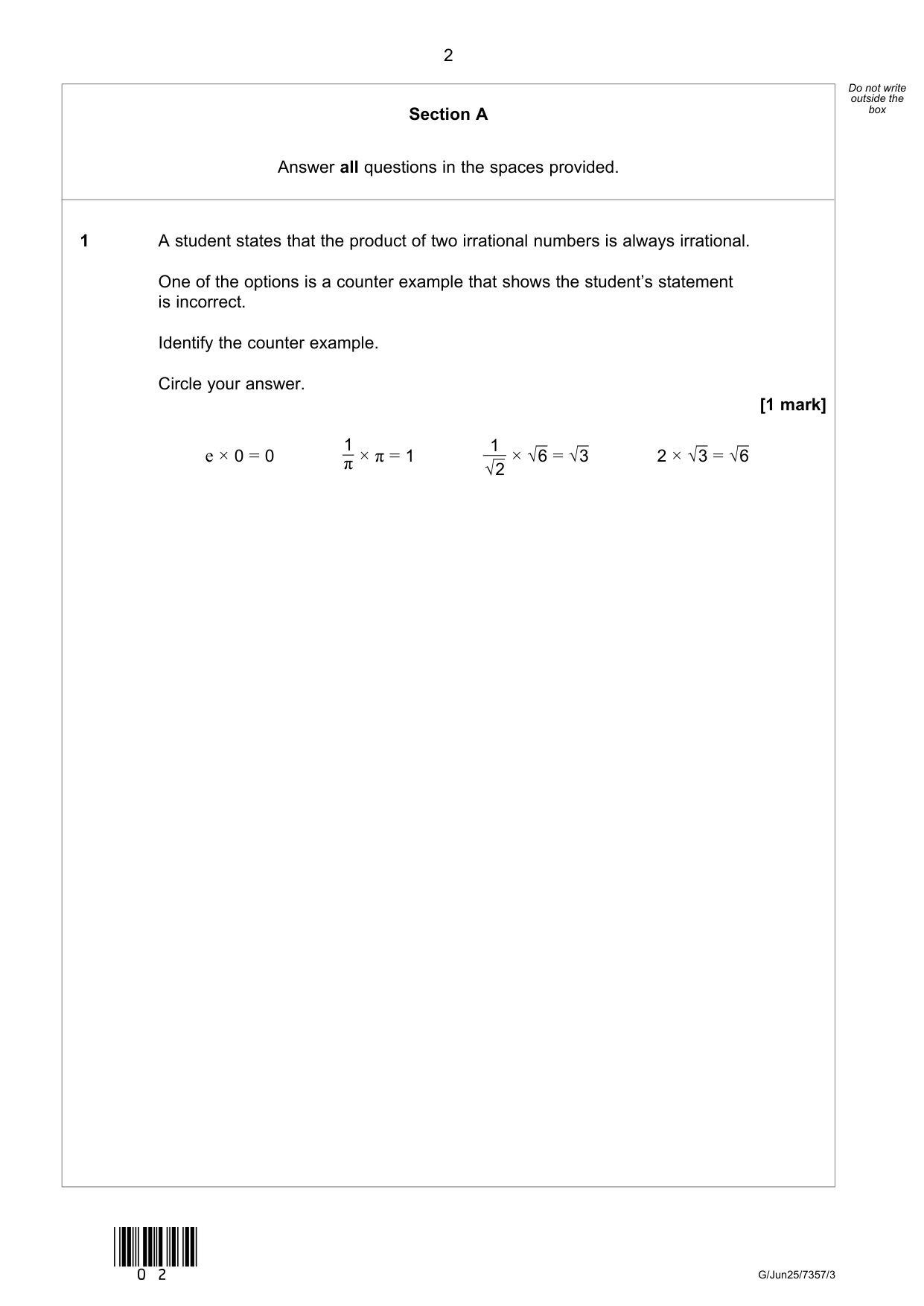 AQA A Level Mathematics  Paper 3  2025 QP