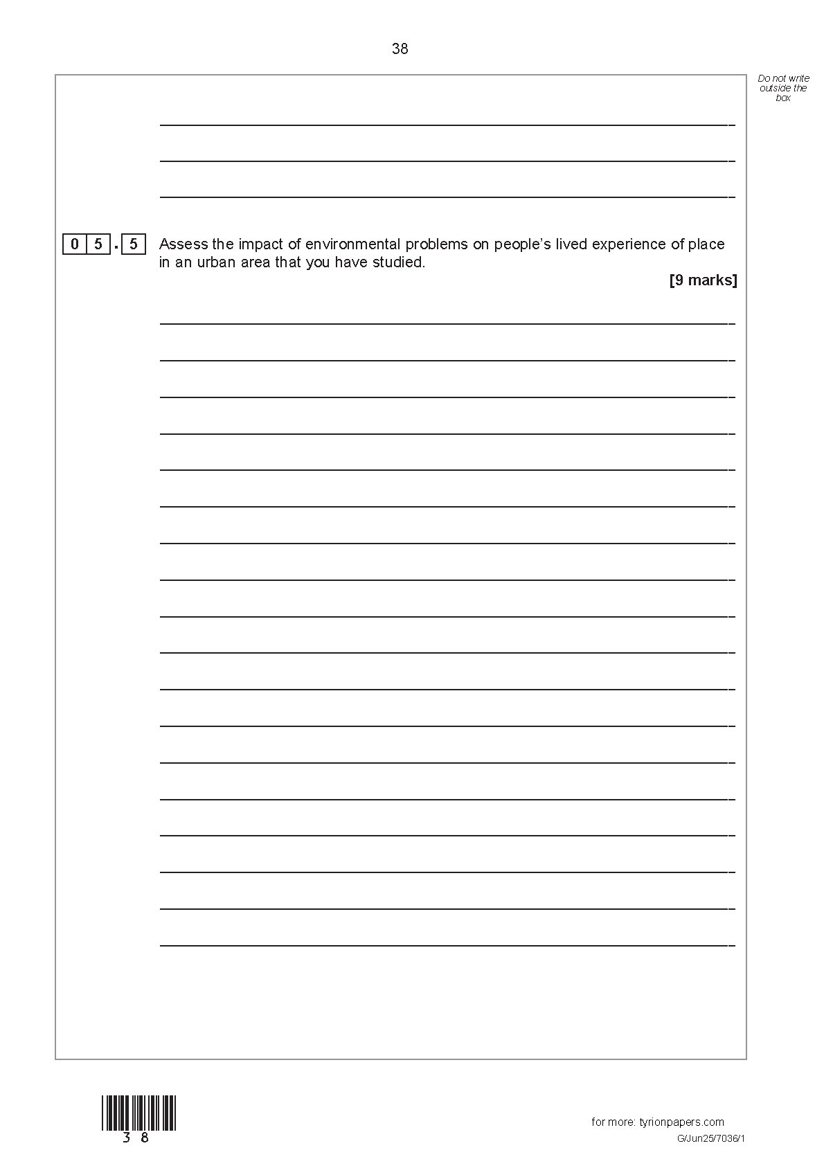 AQA AS Geography Paper 1 2025 Question Paper IMG-1