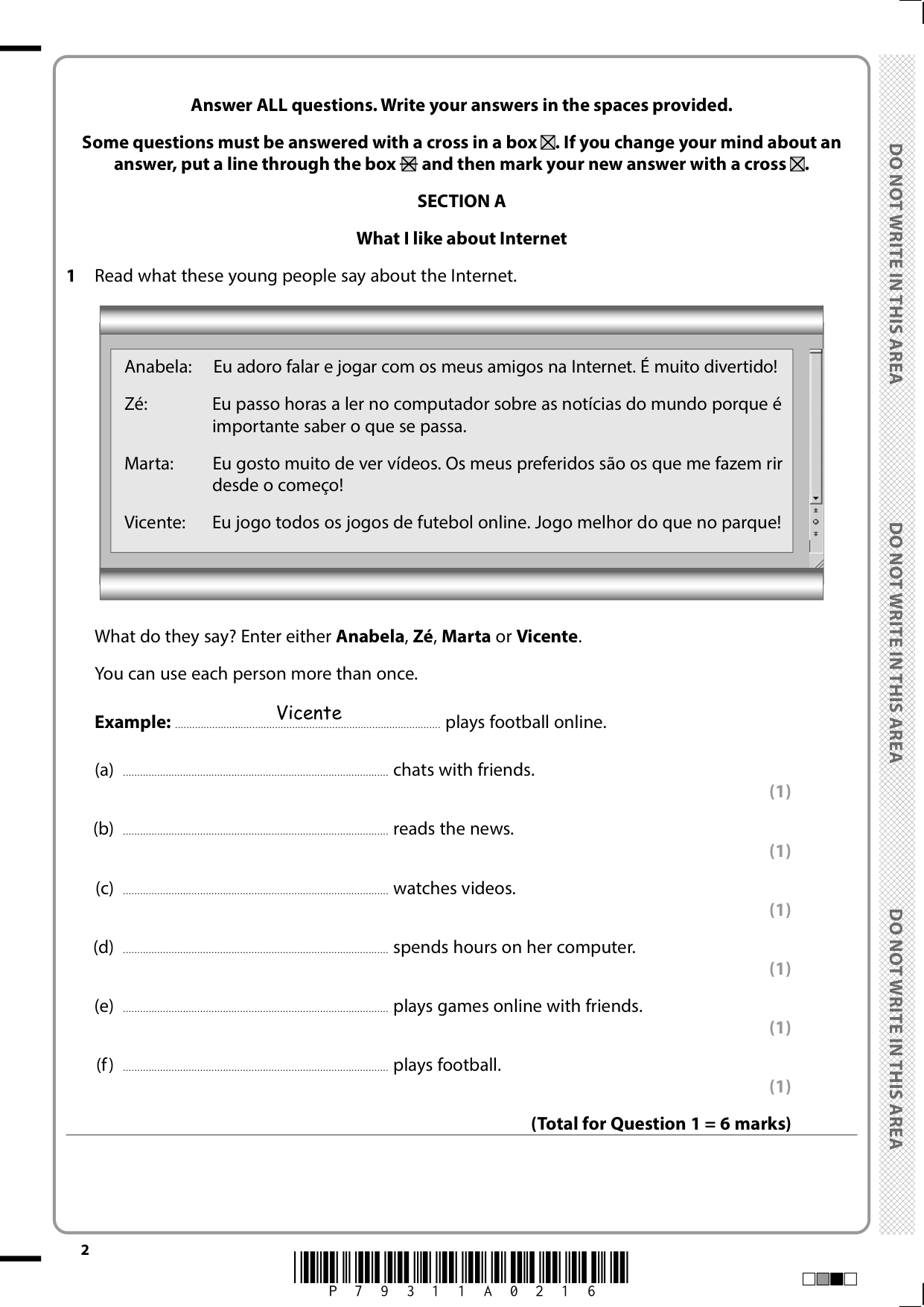 Pearson Edexcel GCSE Portuguese Paper 3F 2025 Question Paper