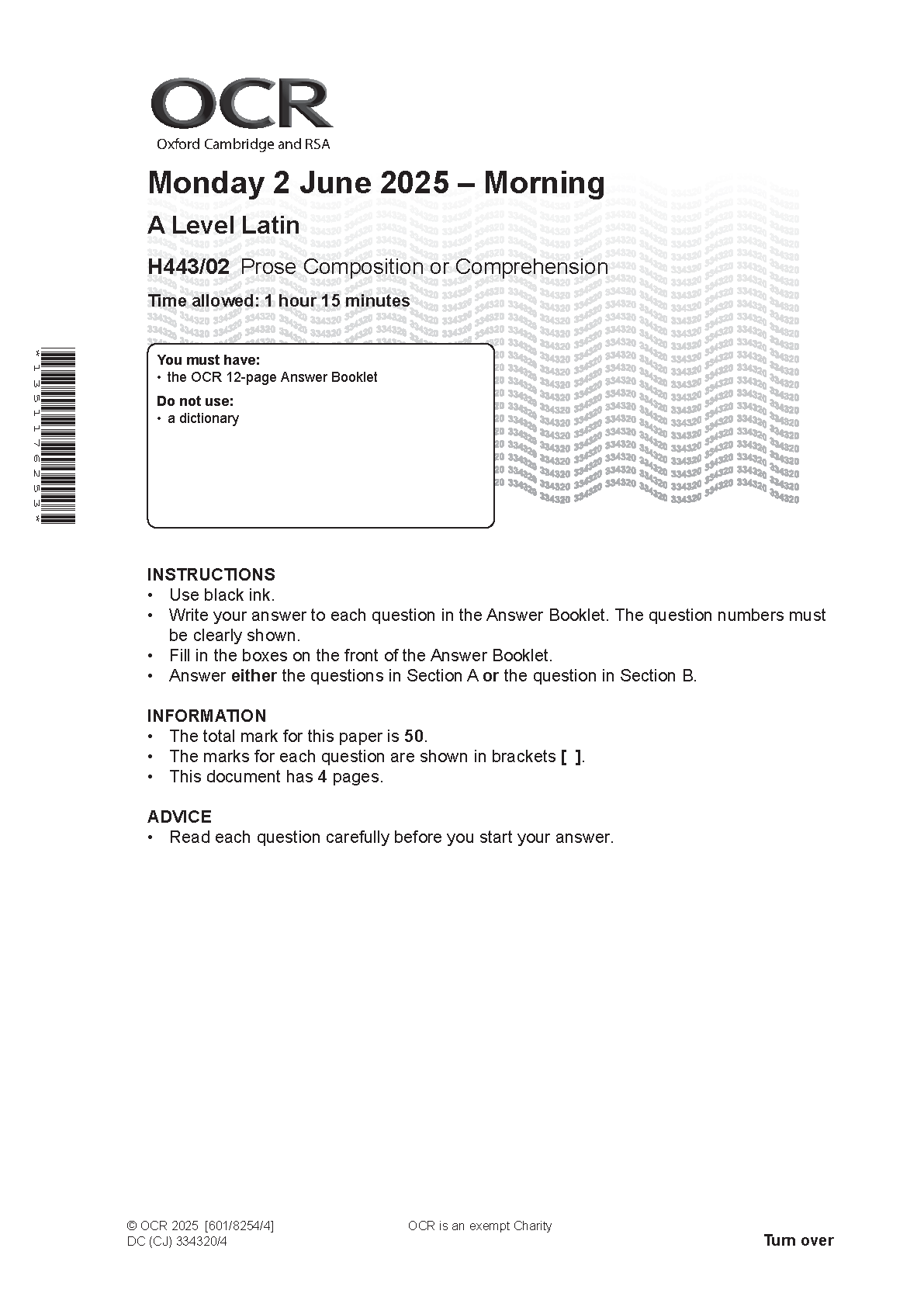 OCR A Level Latin Paper 2 2025 Question Paper IMG-1