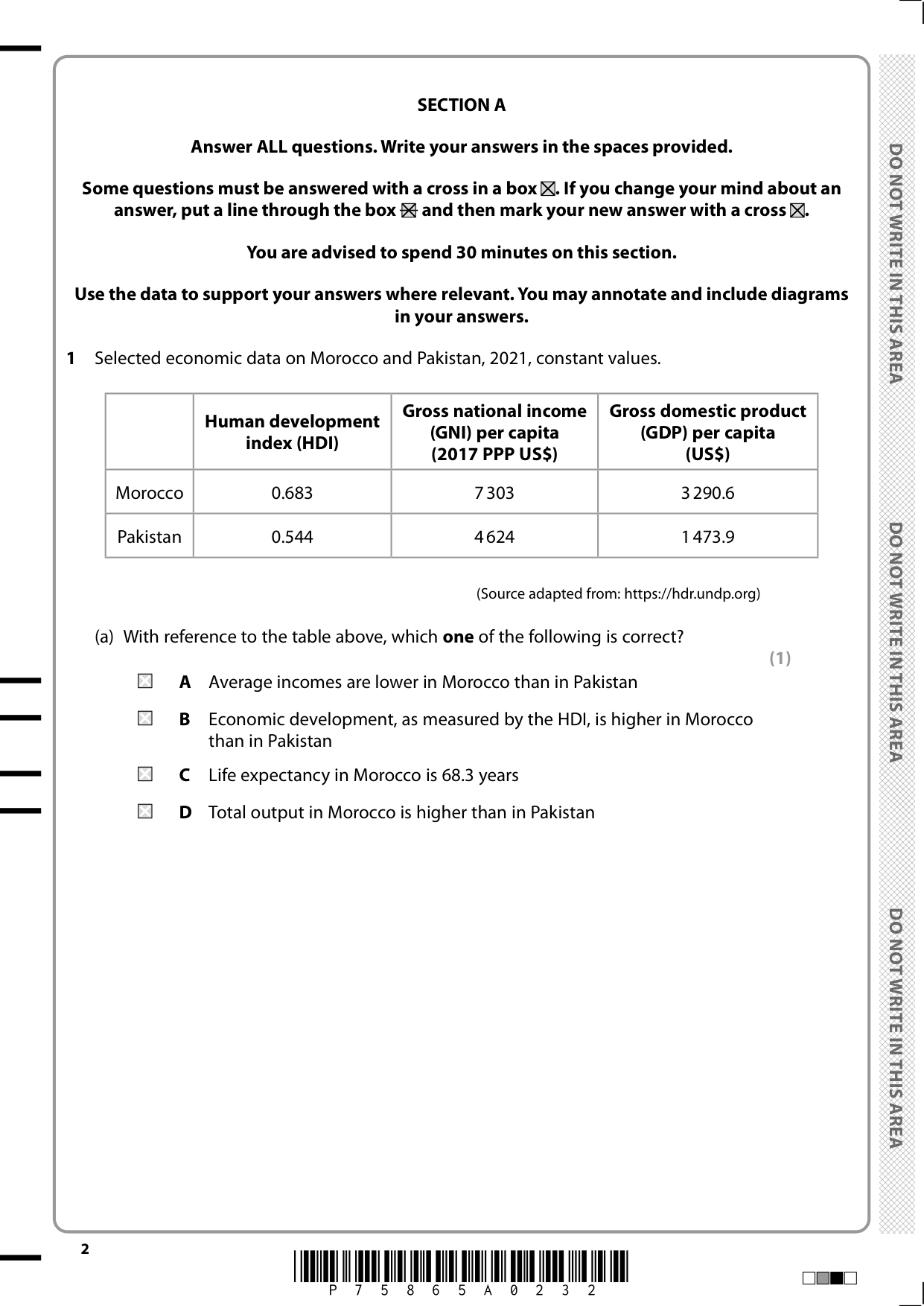 Pearson Edexcel A Level Economics A Paper 2 2025 QP