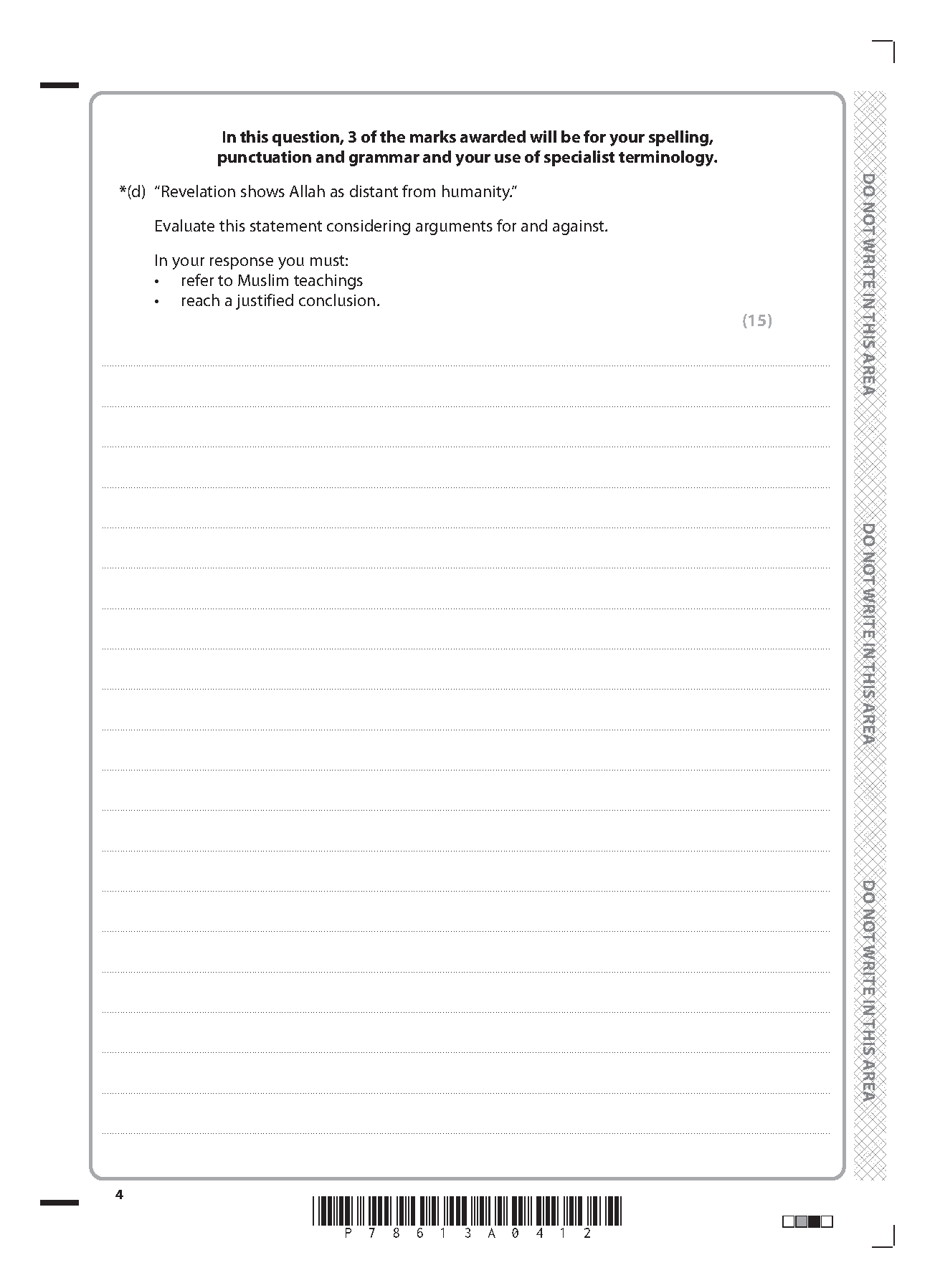 Pearson Edexcel GCSE Religious Studies Paper 3C 2025 QP