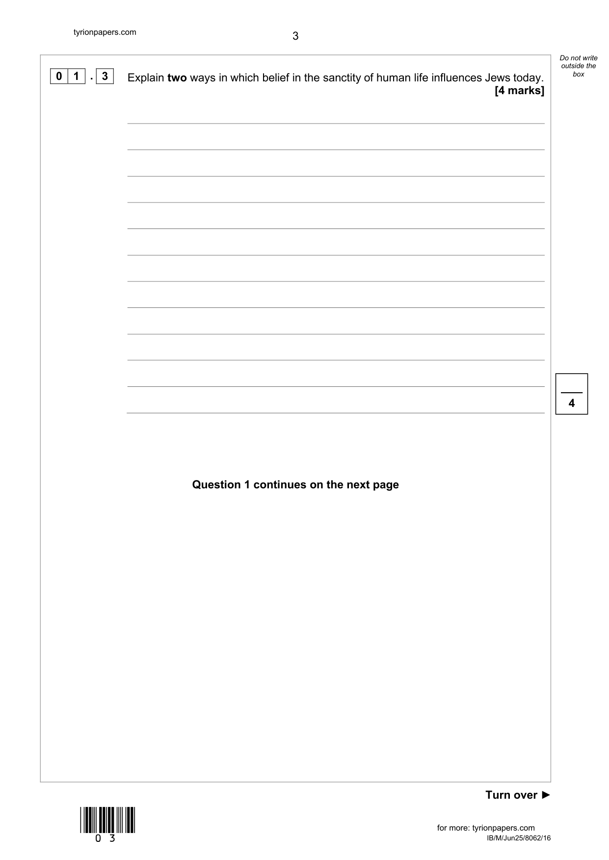 AQA GCSE Religious Studies A Paper 1 Judaism 2025 QP IMG-3