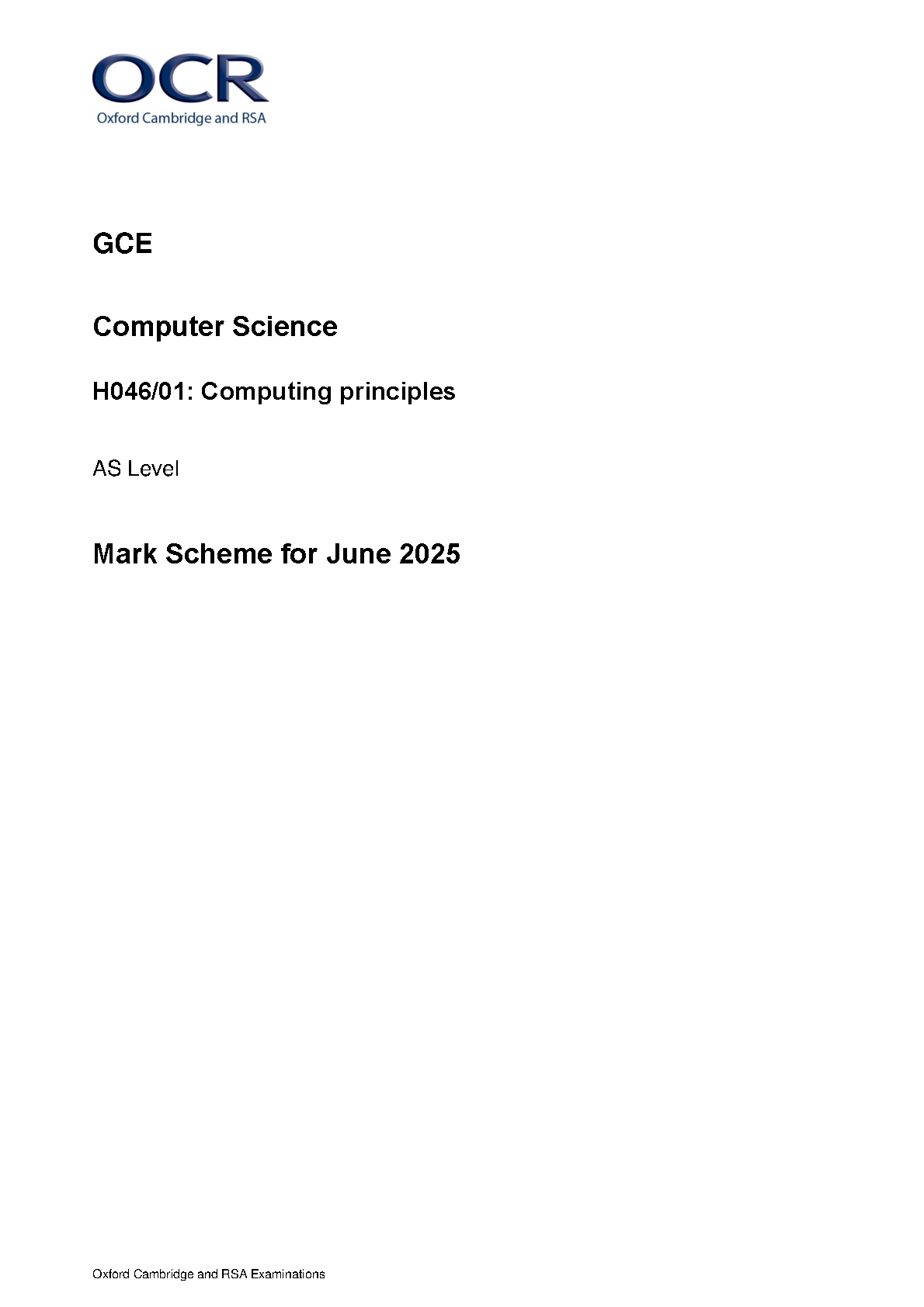 OCR AS Level Computer Science Paper 1 Mark Scheme IMG-1