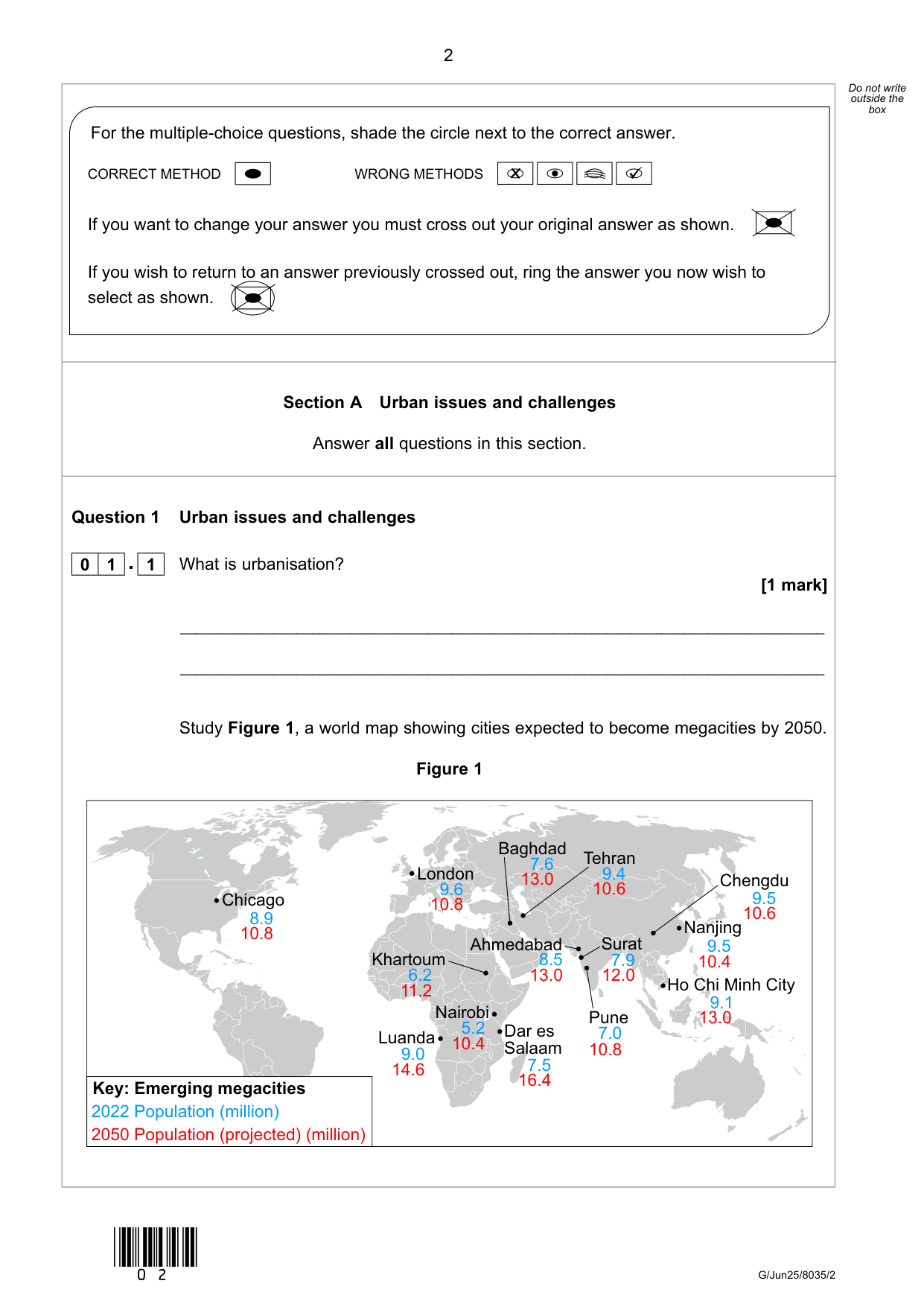 AQA GCSE Geography Paper 2 2025 Question Paper