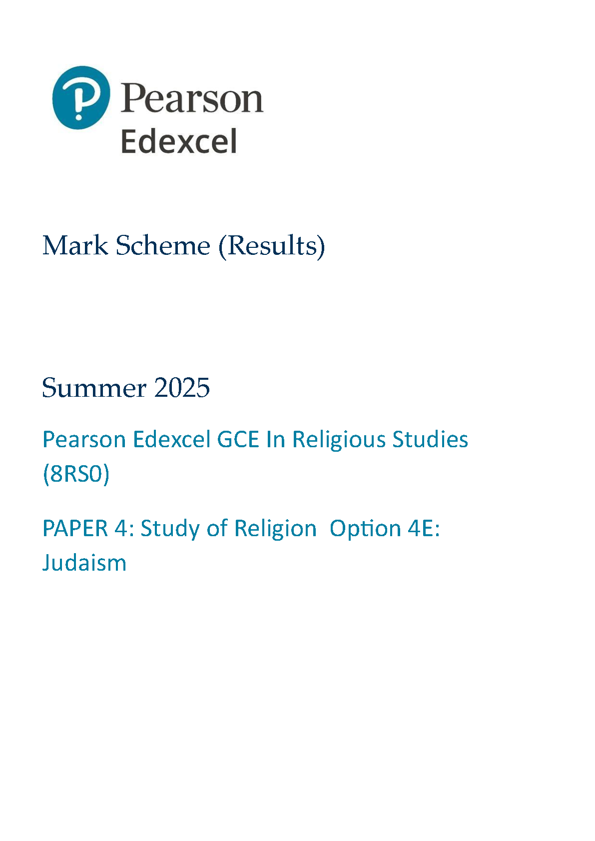 Pearson Edexcel AS Religious Studies Paper 4E 2025 Ms IMG-1