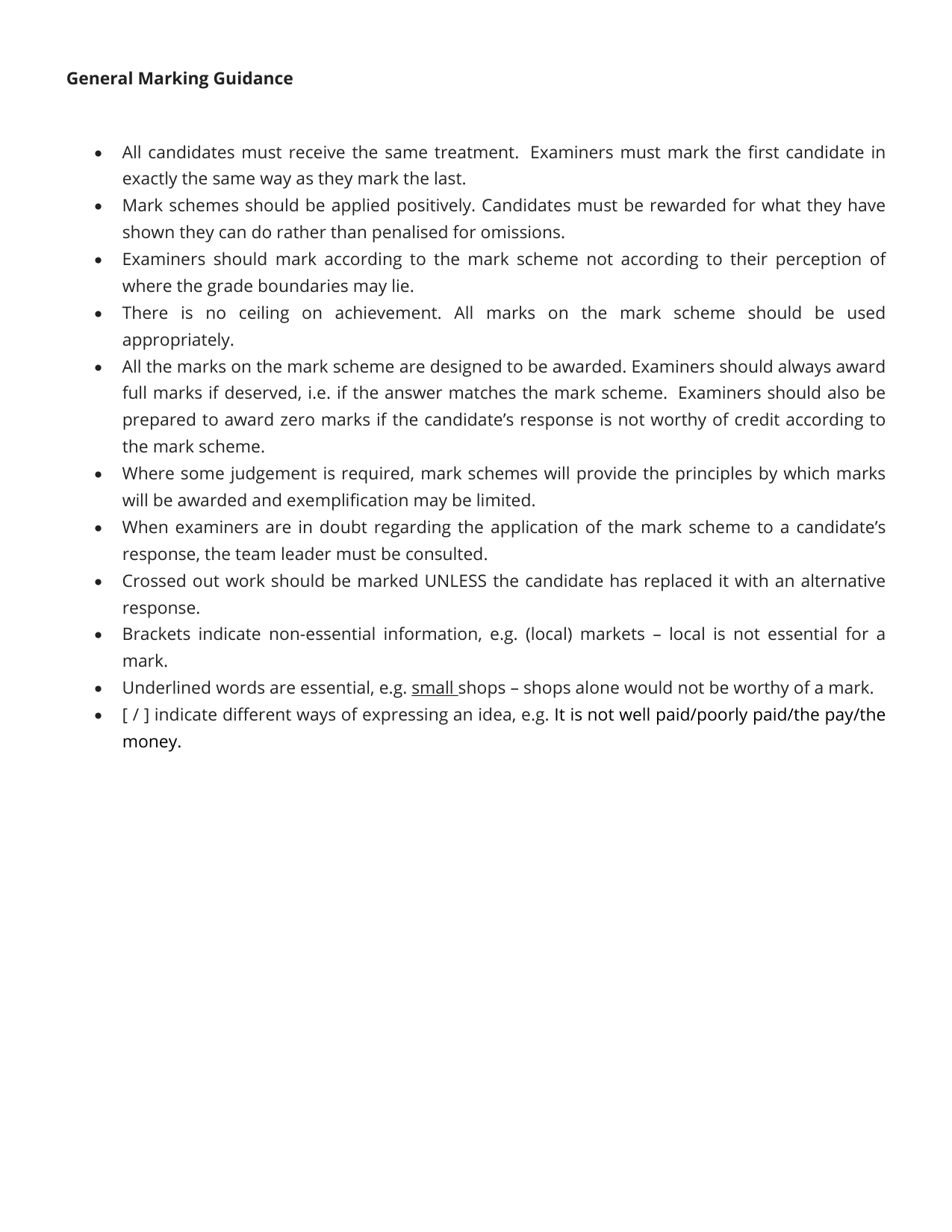 Pearson Edexcel GCSE Persian Paper 1F 2025 Mark Scheme PDF IMG-3