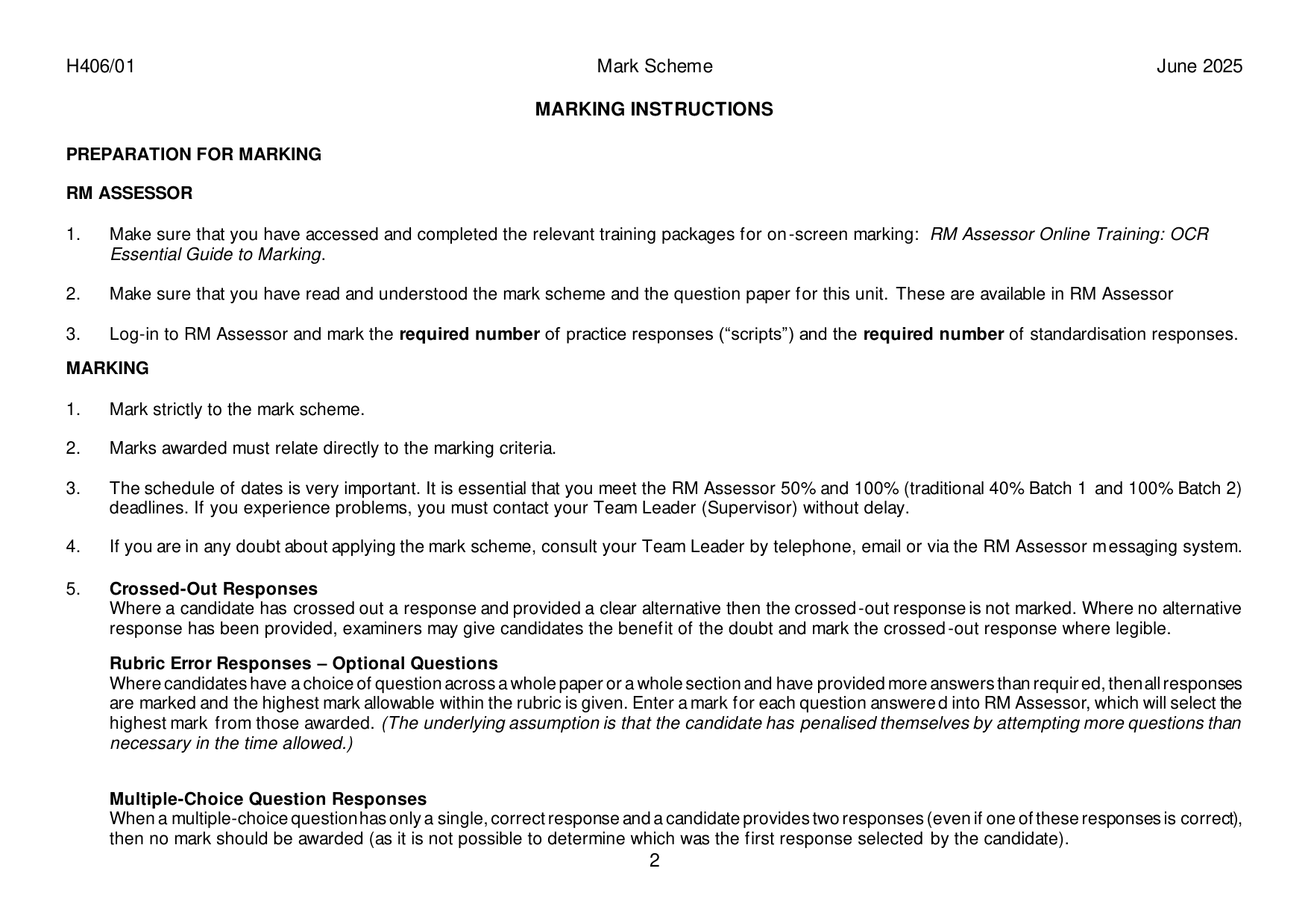 OCR AS Mathematics A Paper 1 2025 Mark Scheme IMG-3