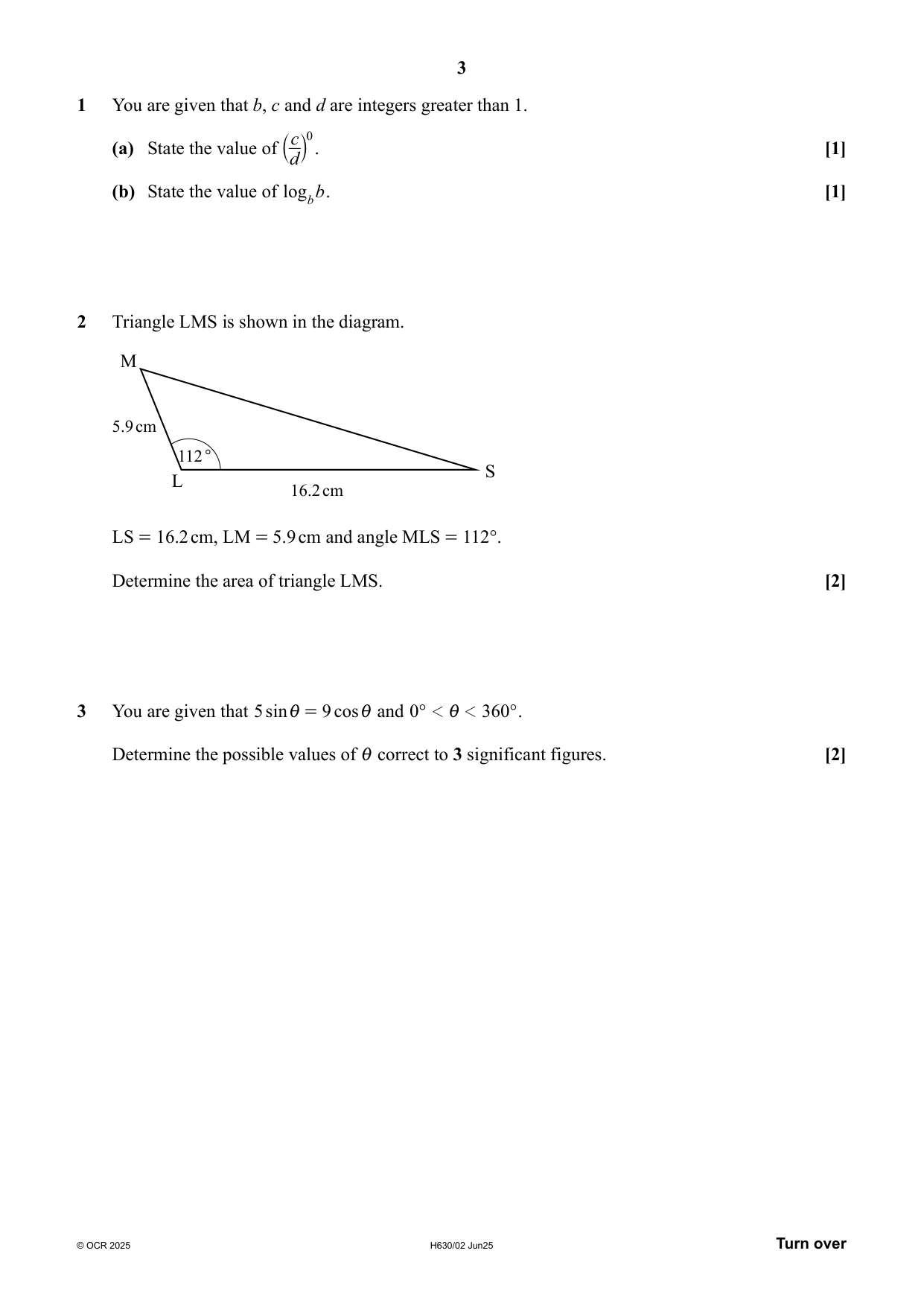 OCR AS Mathematics B MEI Paper 2 2025 Question Paper