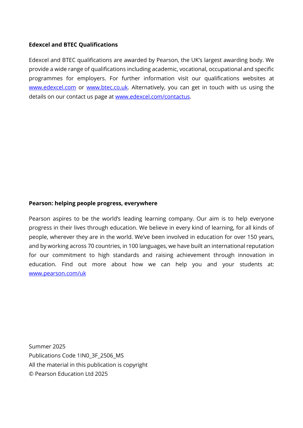 Pearson Edexcel GCSE Italian 2025 Paper 3f Mark Scheme PDF