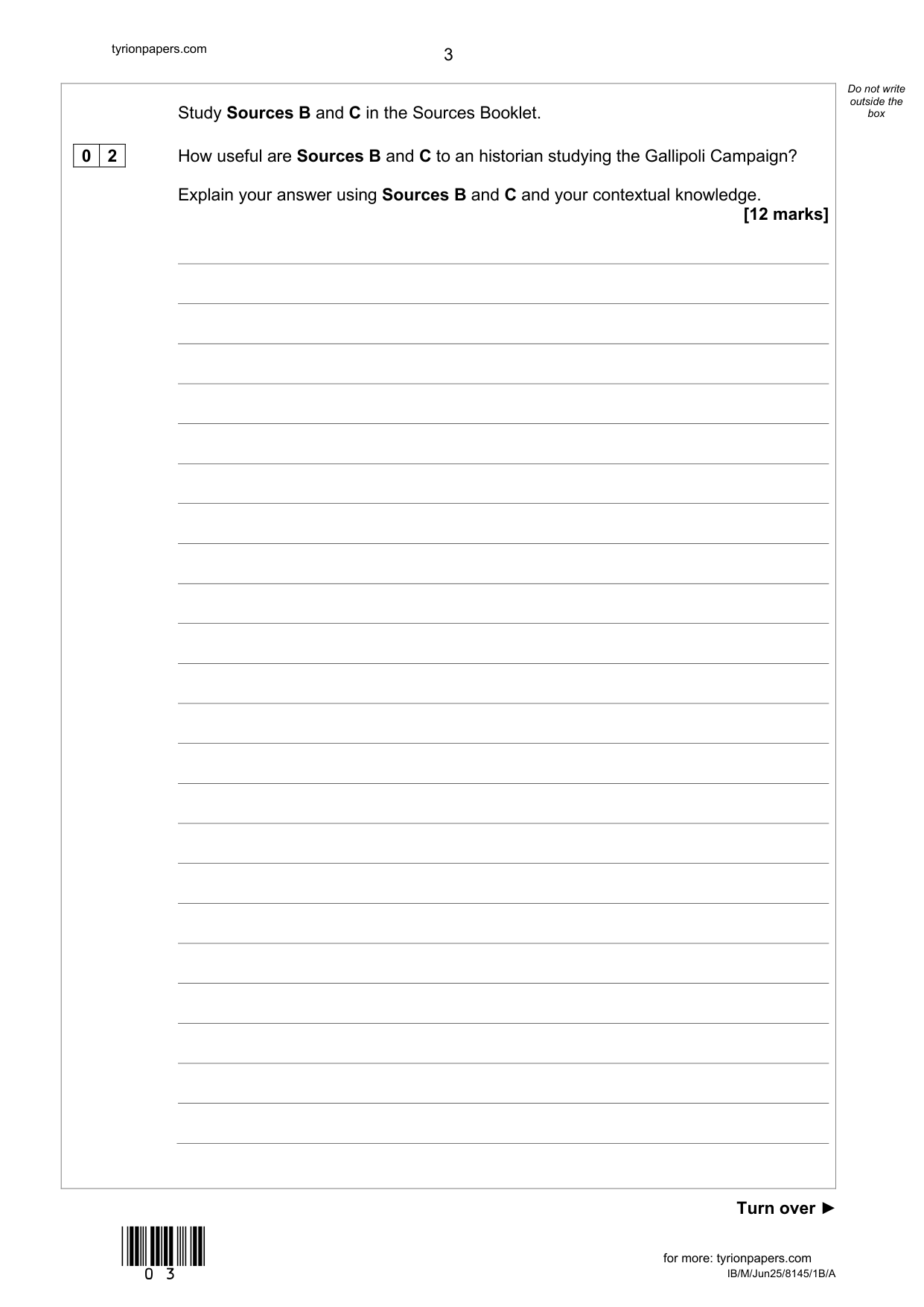 AQA GCSE History Paper 1b Section B/A 2025 Question Paper IMG-3